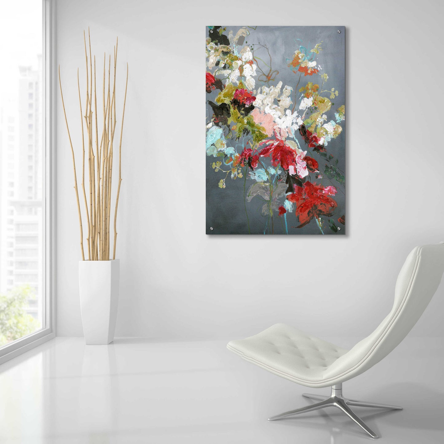 Epic Art 'Abstract Floral 2' by Design Fabrikken, Acrylic Glass Wall Art,24x36