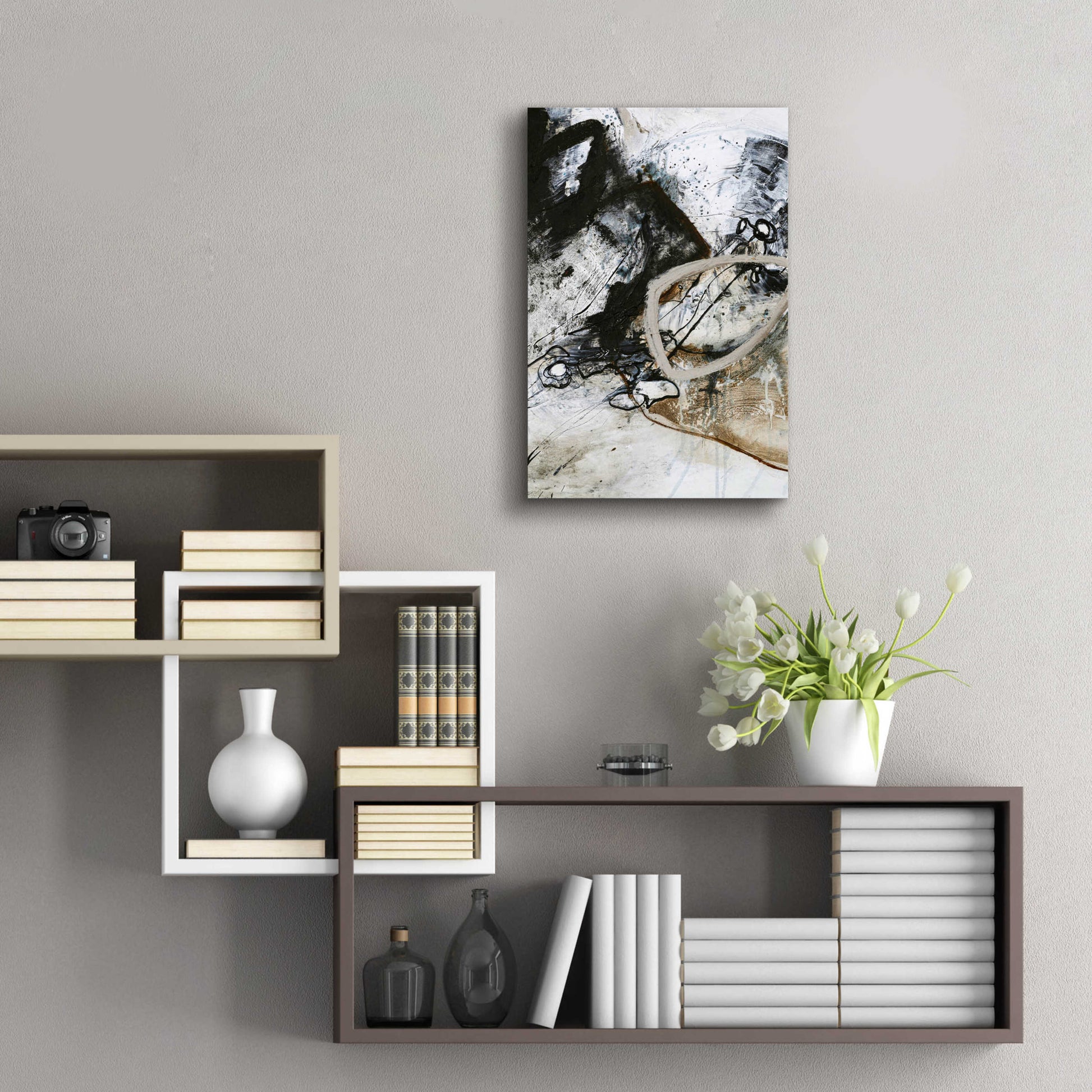 Epic Art 'Black and White 2' by Design Fabrikken, Acrylic Glass Wall Art,16x24