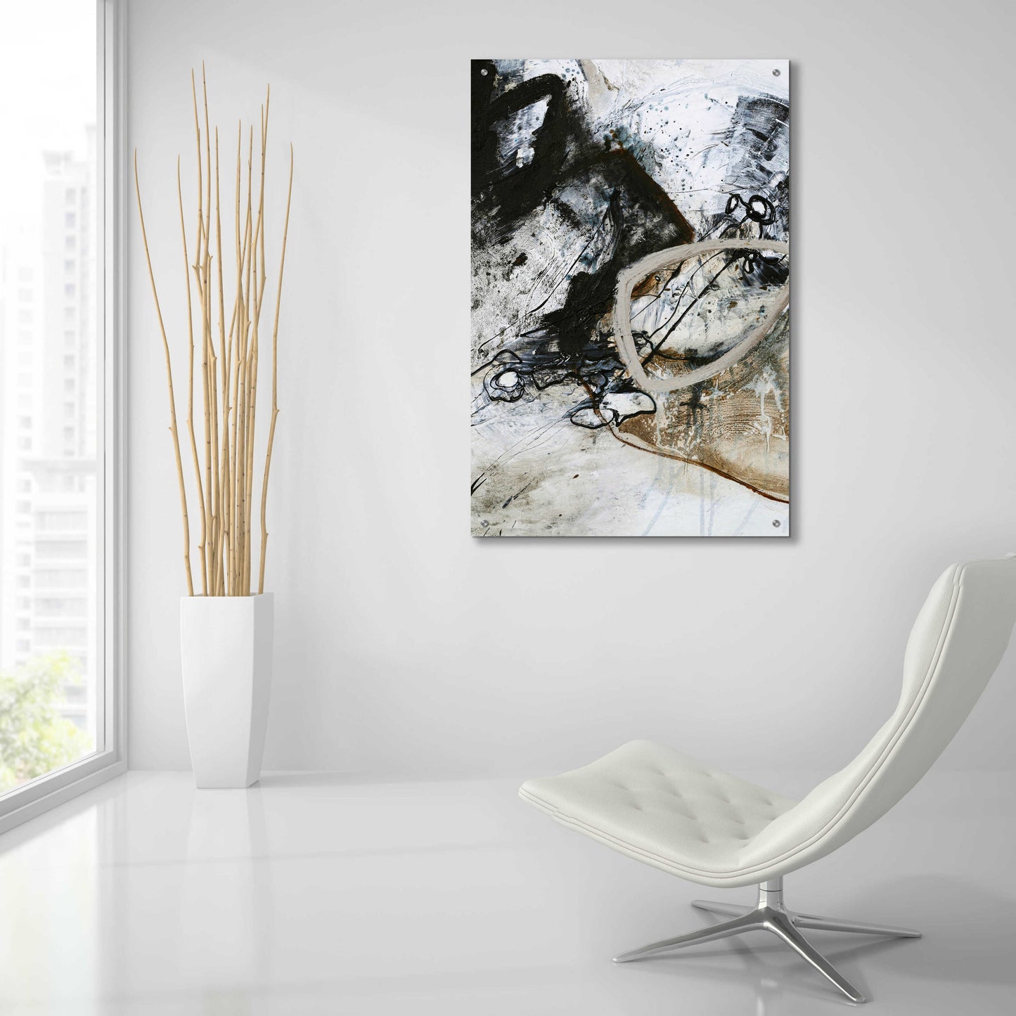 Epic Art 'Black and White 2' by Design Fabrikken, Acrylic Glass Wall Art,24x36