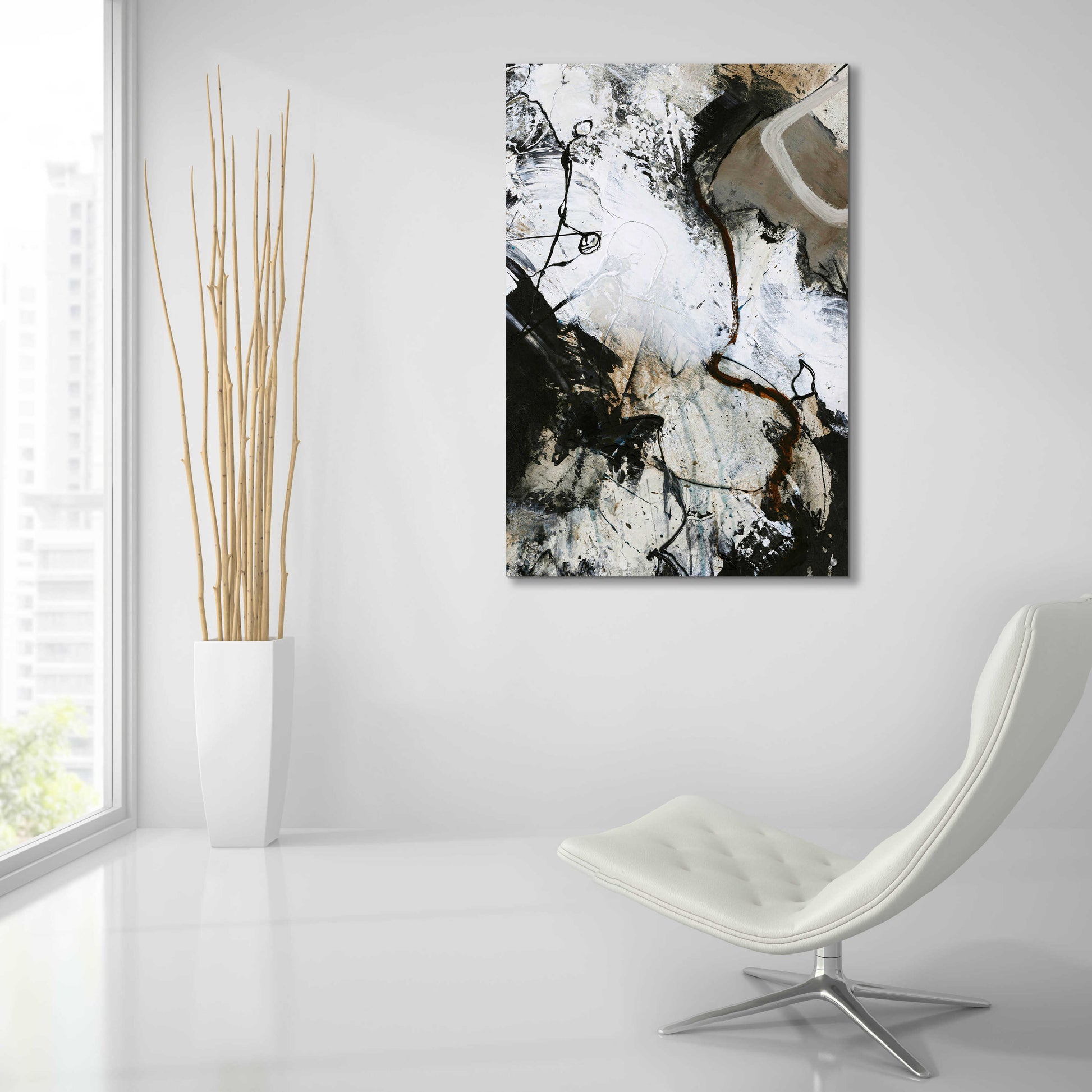 Epic Art 'Black and White 3' by Design Fabrikken, Acrylic Glass Wall Art,24x36