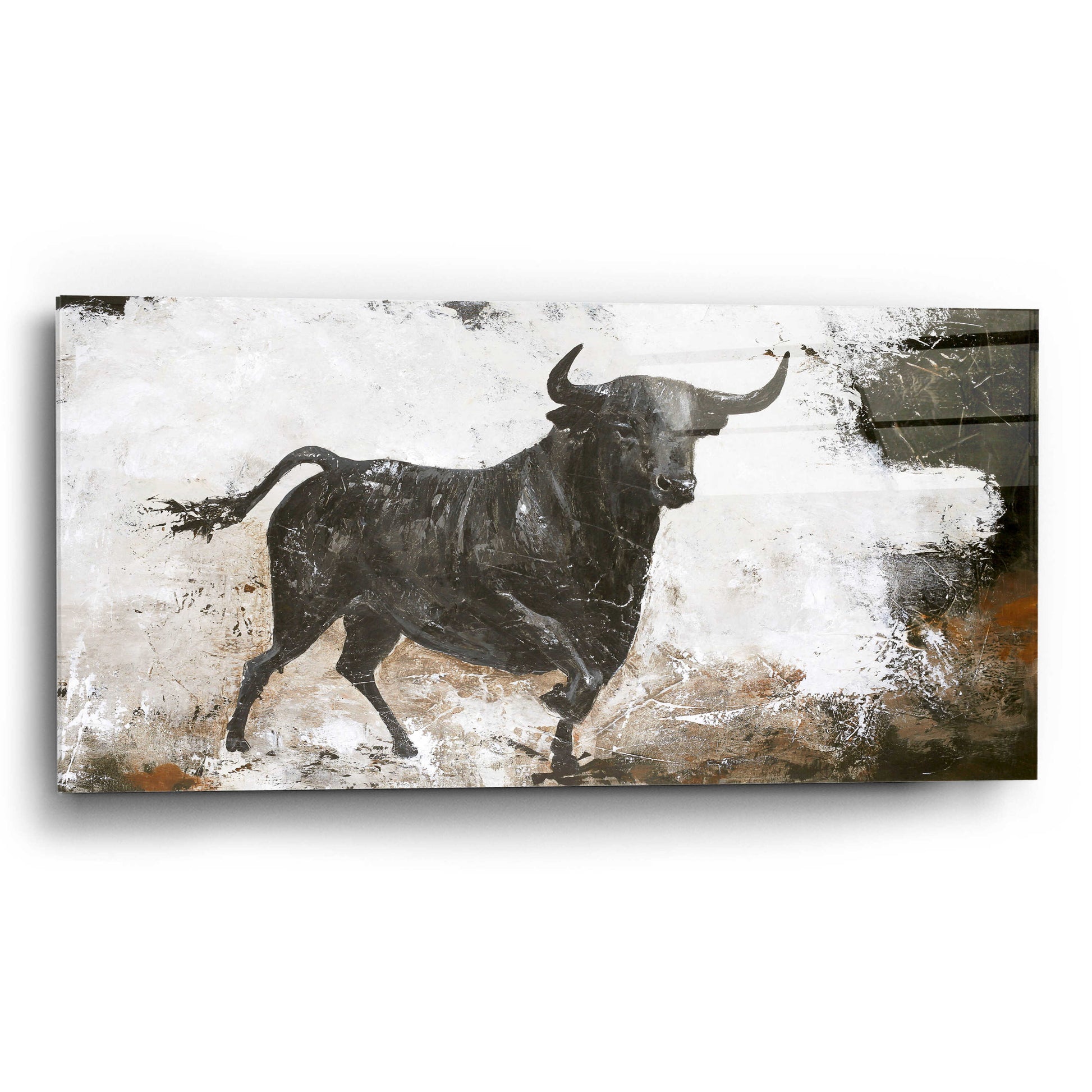 Epic Art 'Black Bull' by Design Fabrikken, Acrylic Glass Wall Art,24x12