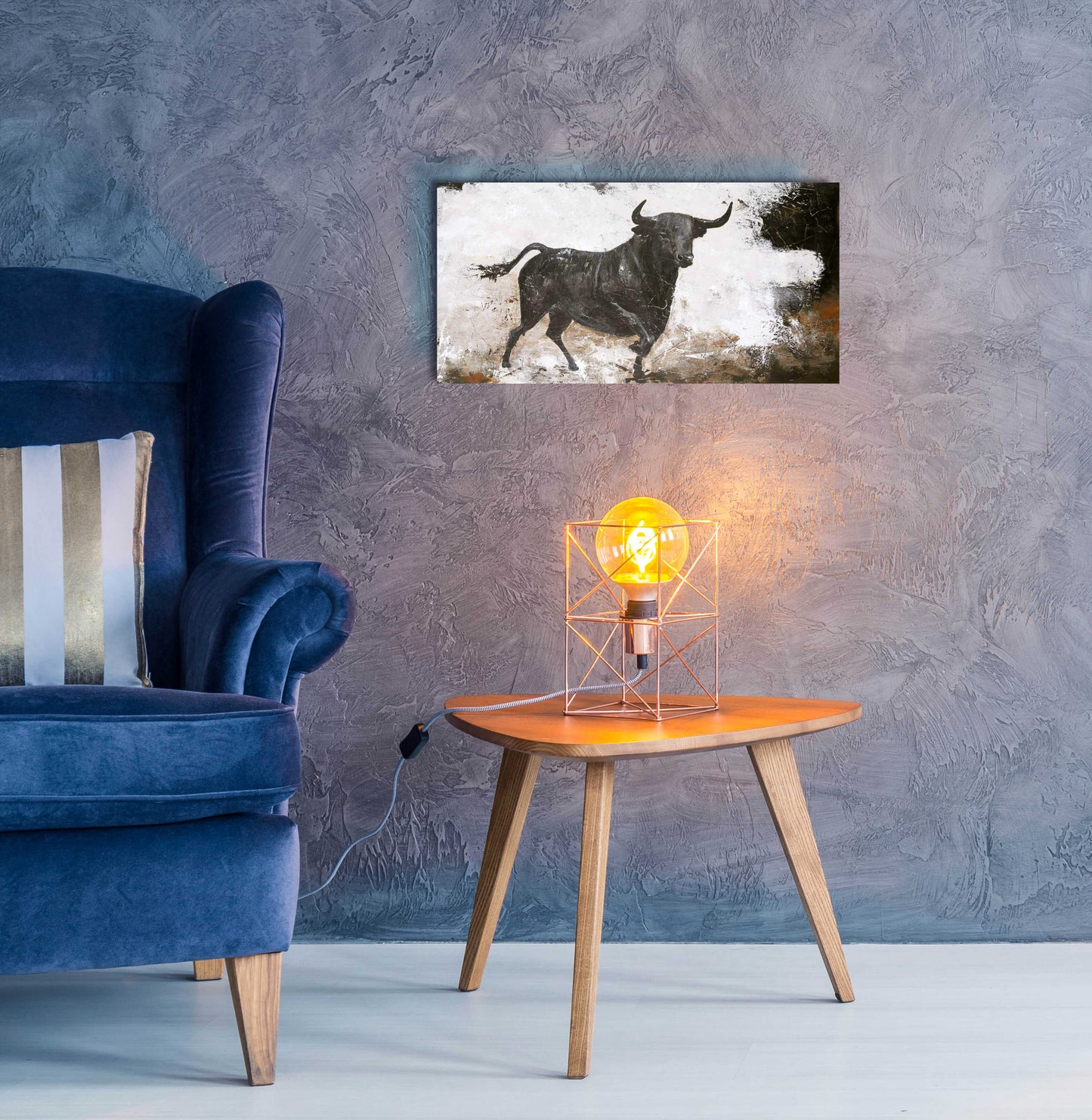 Epic Art 'Black Bull' by Design Fabrikken, Acrylic Glass Wall Art,24x12