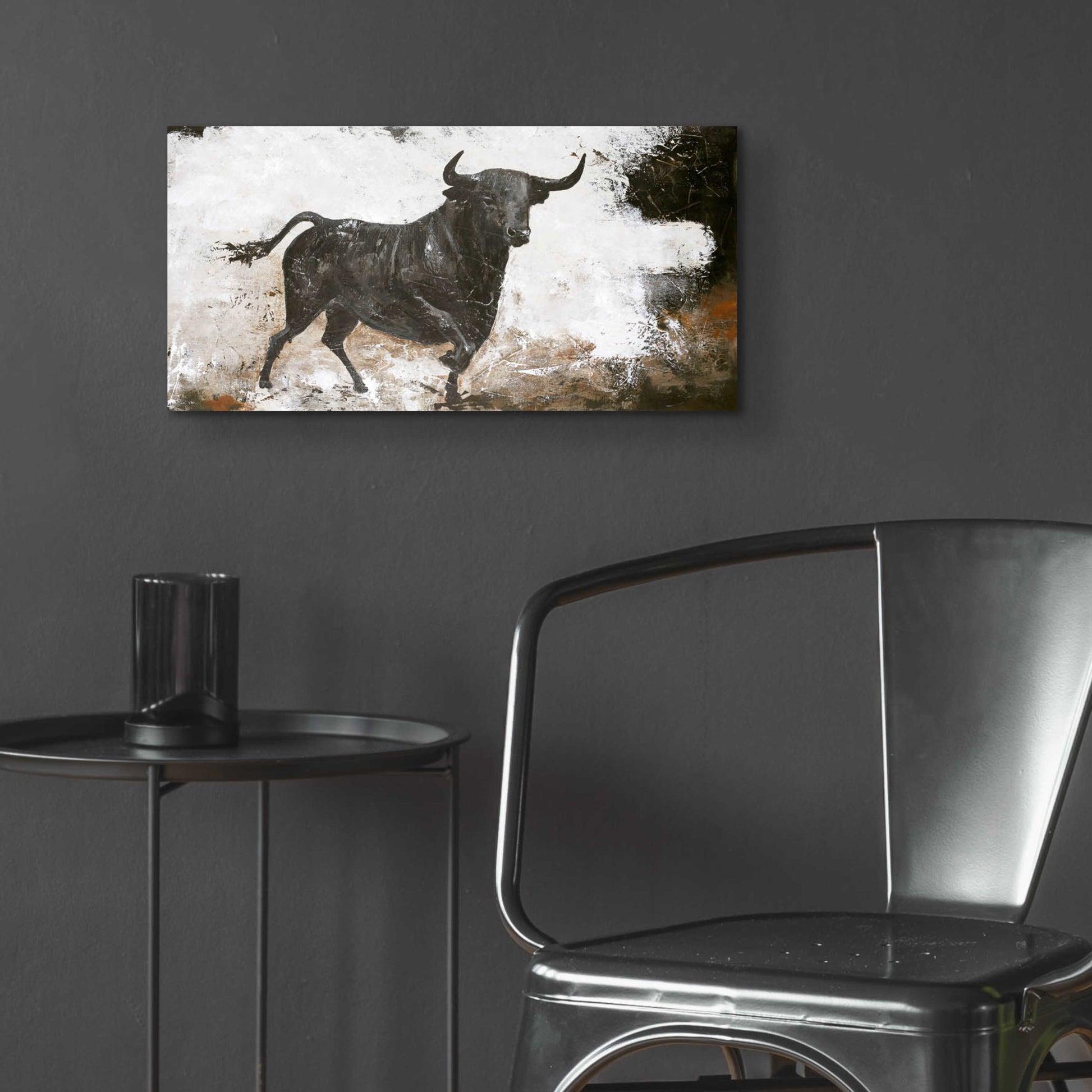 Epic Art 'Black Bull' by Design Fabrikken, Acrylic Glass Wall Art,24x12