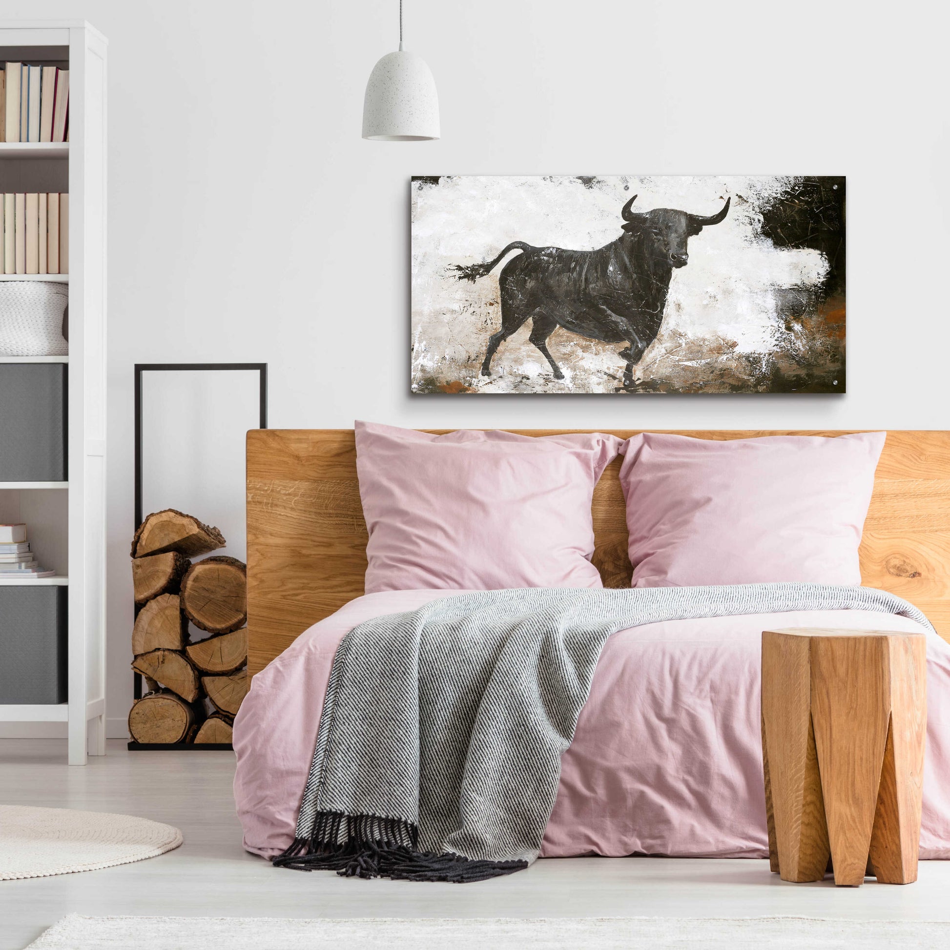 Epic Art 'Black Bull' by Design Fabrikken, Acrylic Glass Wall Art,48x24