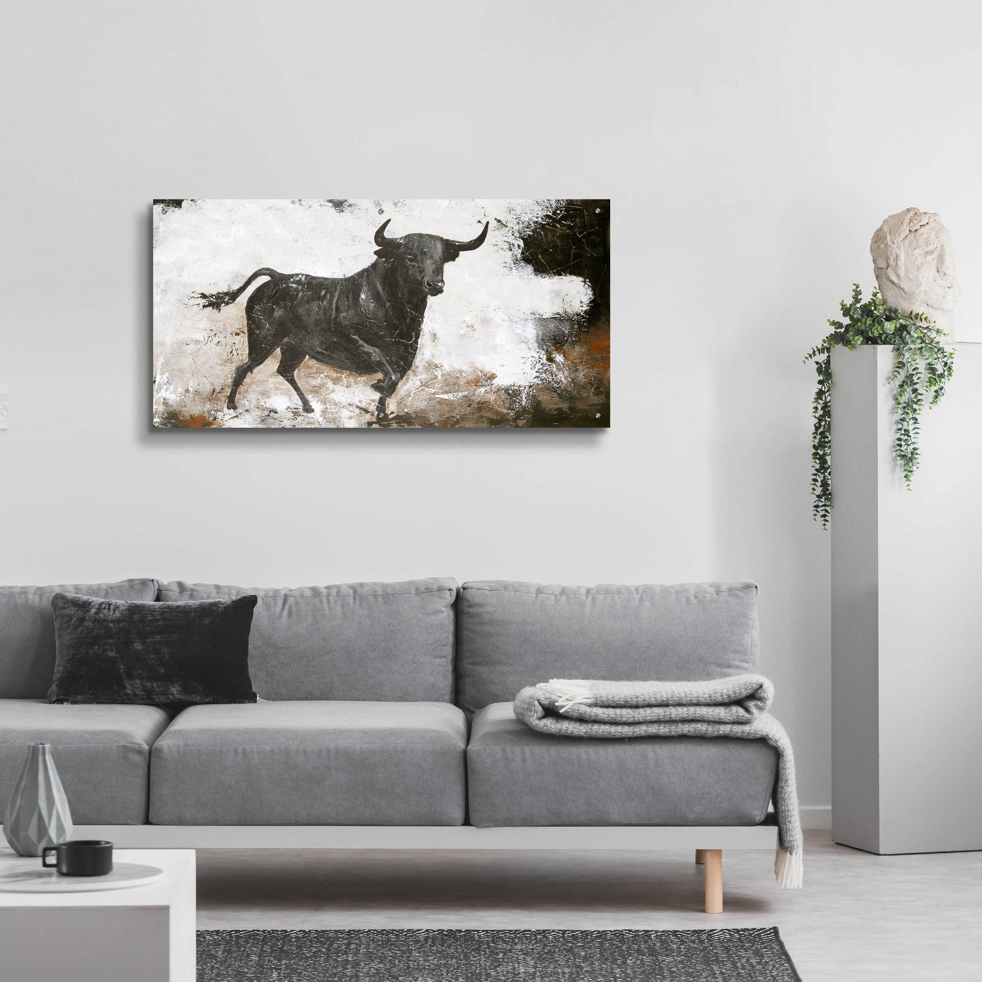 Epic Art 'Black Bull' by Design Fabrikken, Acrylic Glass Wall Art,48x24