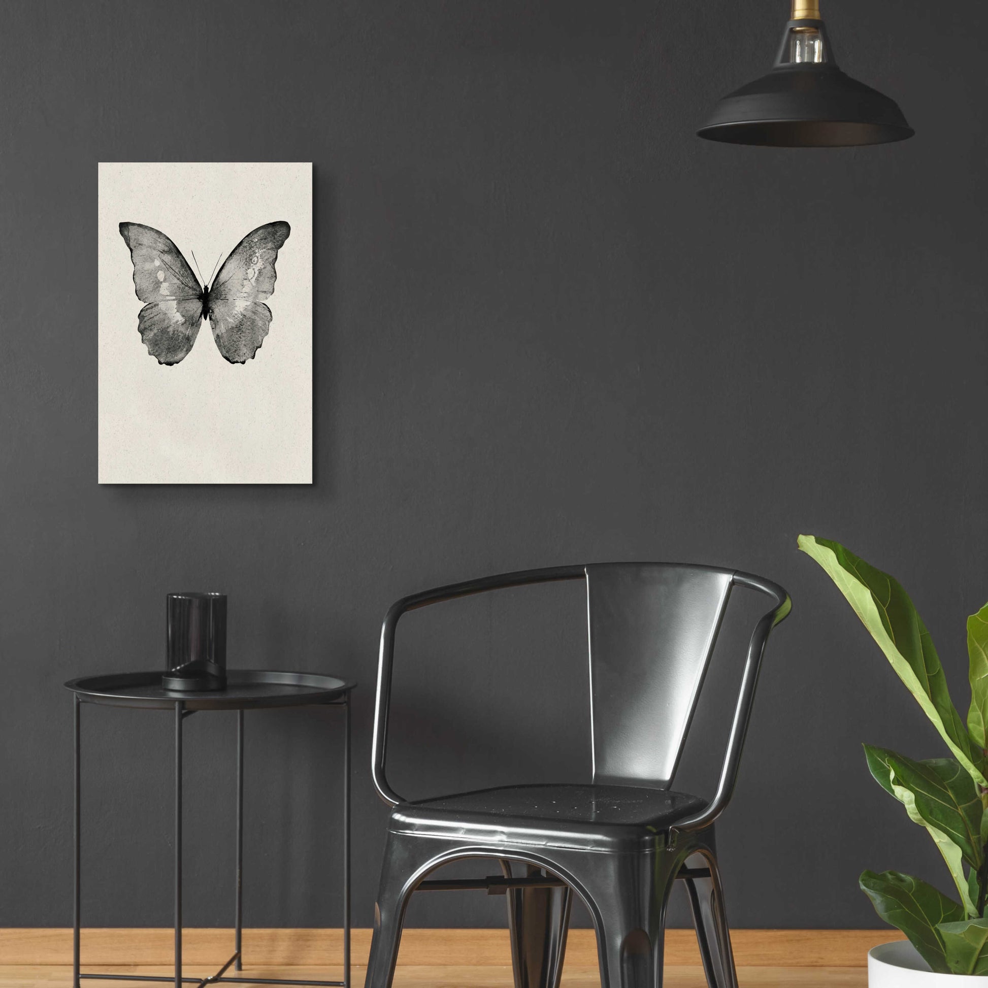 Epic Art 'Black Butterfly on Tan' by Design Fabrikken, Acrylic Glass Wall Art,16x24