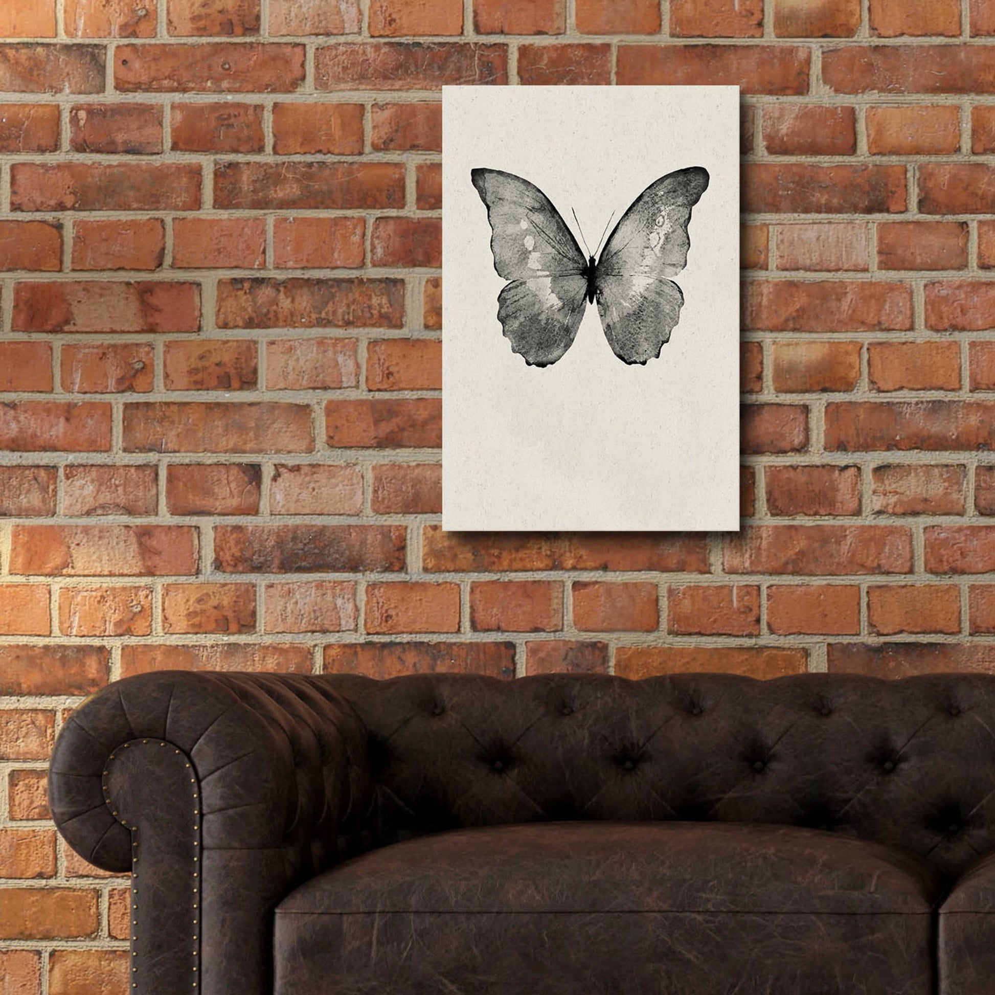 Epic Art 'Black Butterfly on Tan' by Design Fabrikken, Acrylic Glass Wall Art,16x24