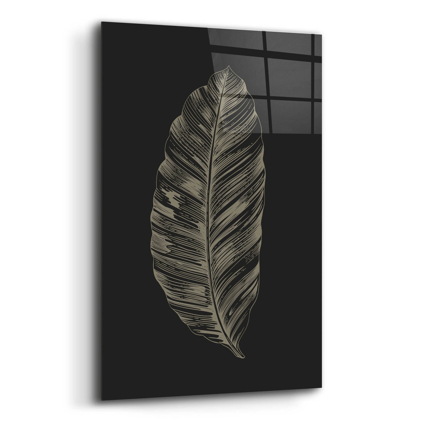 Epic Art 'Black Leaf' by Design Fabrikken, Acrylic Glass Wall Art,12x16