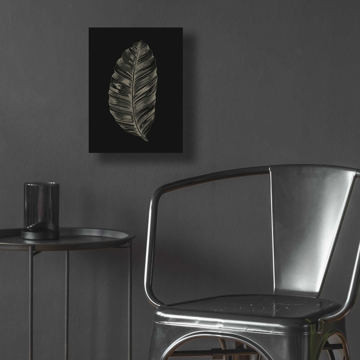 Epic Art 'Black Leaf' by Design Fabrikken, Acrylic Glass Wall Art,12x16