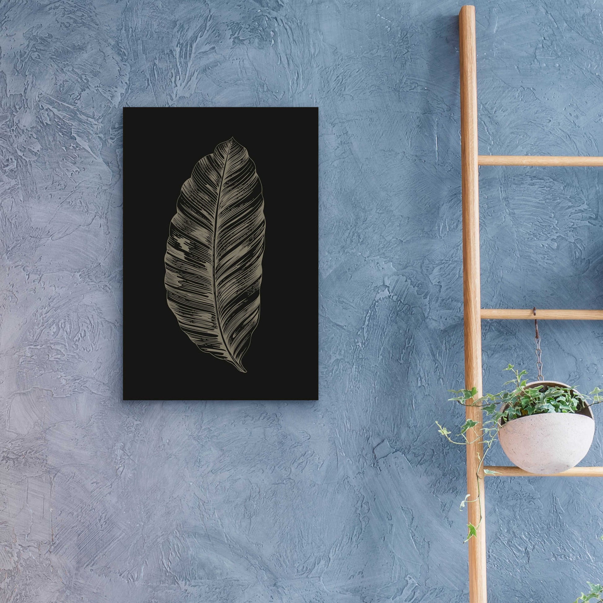 Epic Art 'Black Leaf' by Design Fabrikken, Acrylic Glass Wall Art,16x24