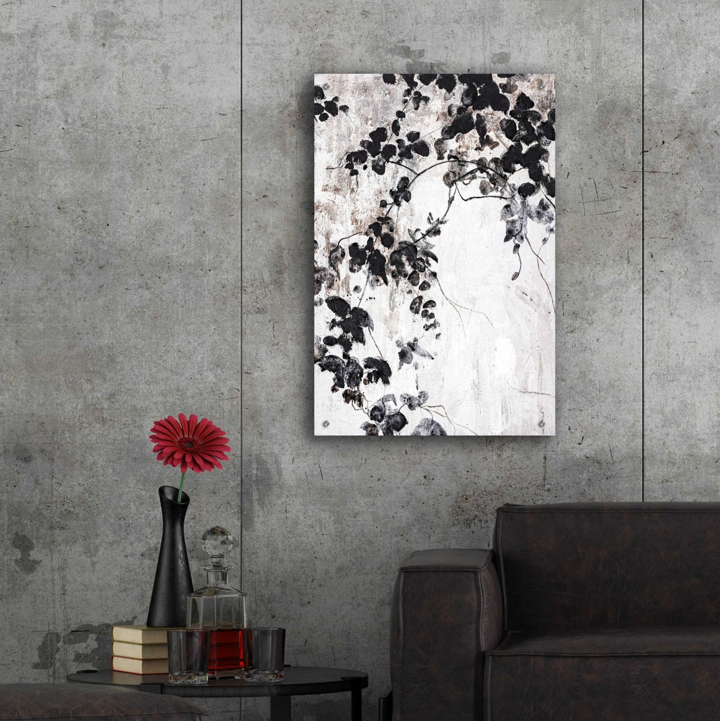 Epic Art 'Black Leaves' by Design Fabrikken, Acrylic Glass Wall Art,24x36