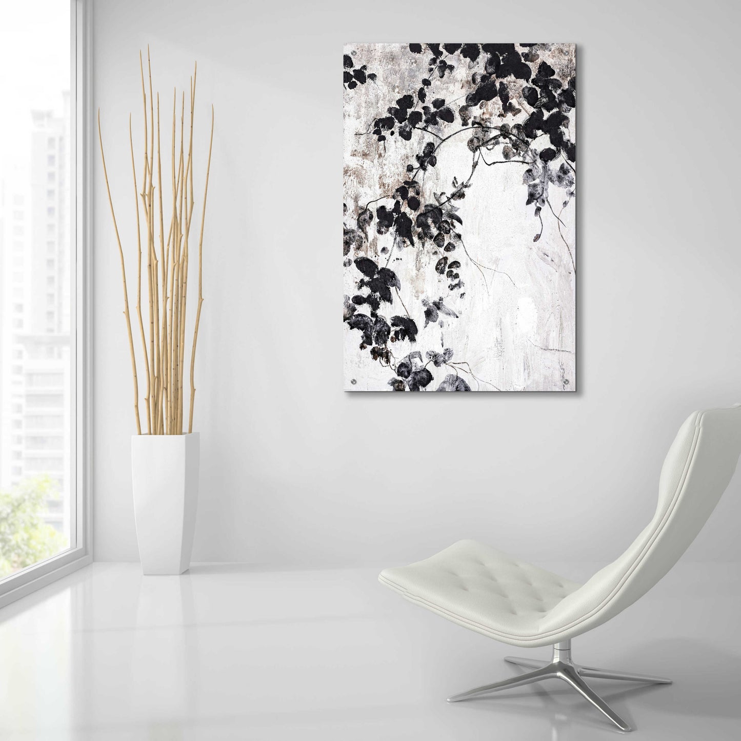 Epic Art 'Black Leaves' by Design Fabrikken, Acrylic Glass Wall Art,24x36