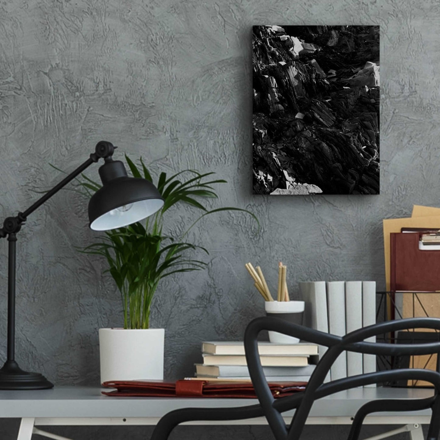 Epic Art 'Black Rock' by Design Fabrikken, Acrylic Glass Wall Art,12x16