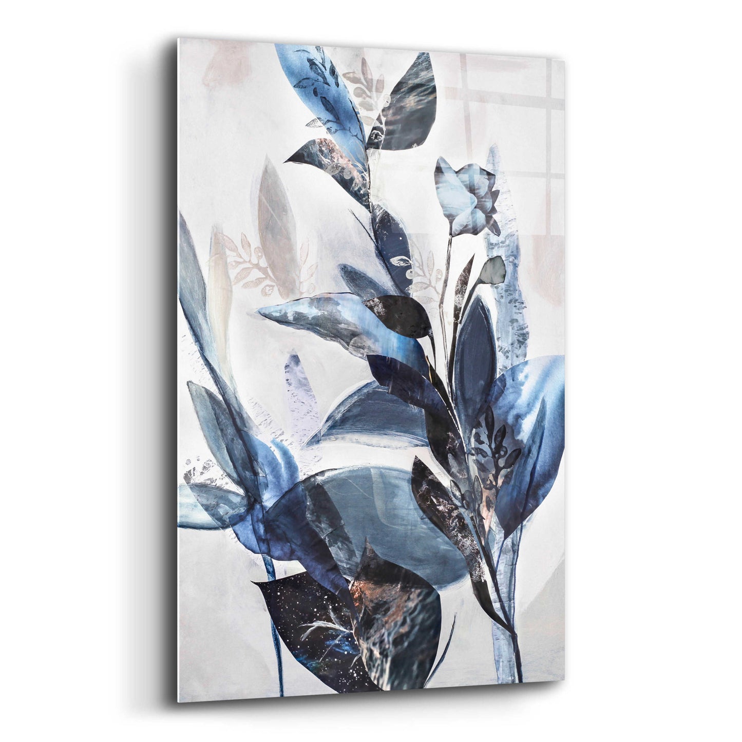 Epic Art 'Blue Leaves' by Design Fabrikken, Acrylic Glass Wall Art,12x16