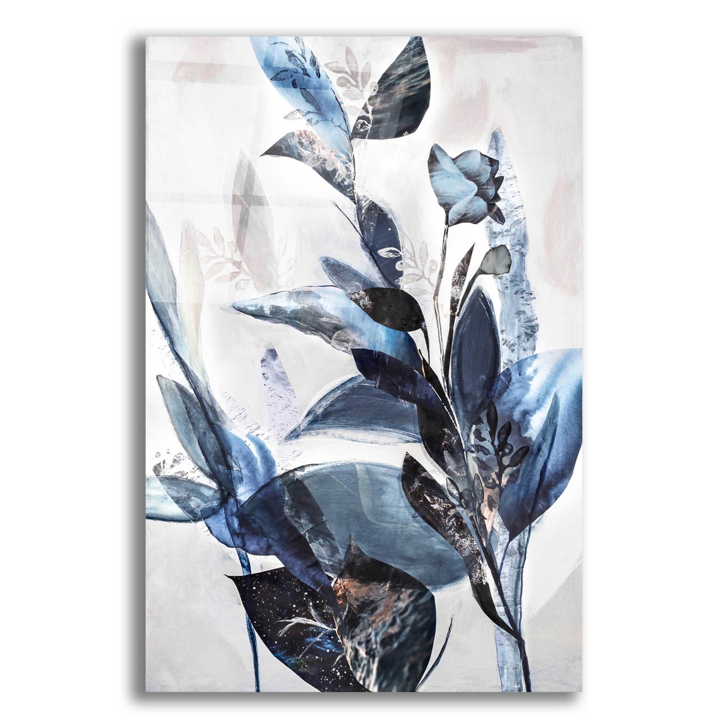 Epic Art 'Blue Leaves' by Design Fabrikken, Acrylic Glass Wall Art,12x16