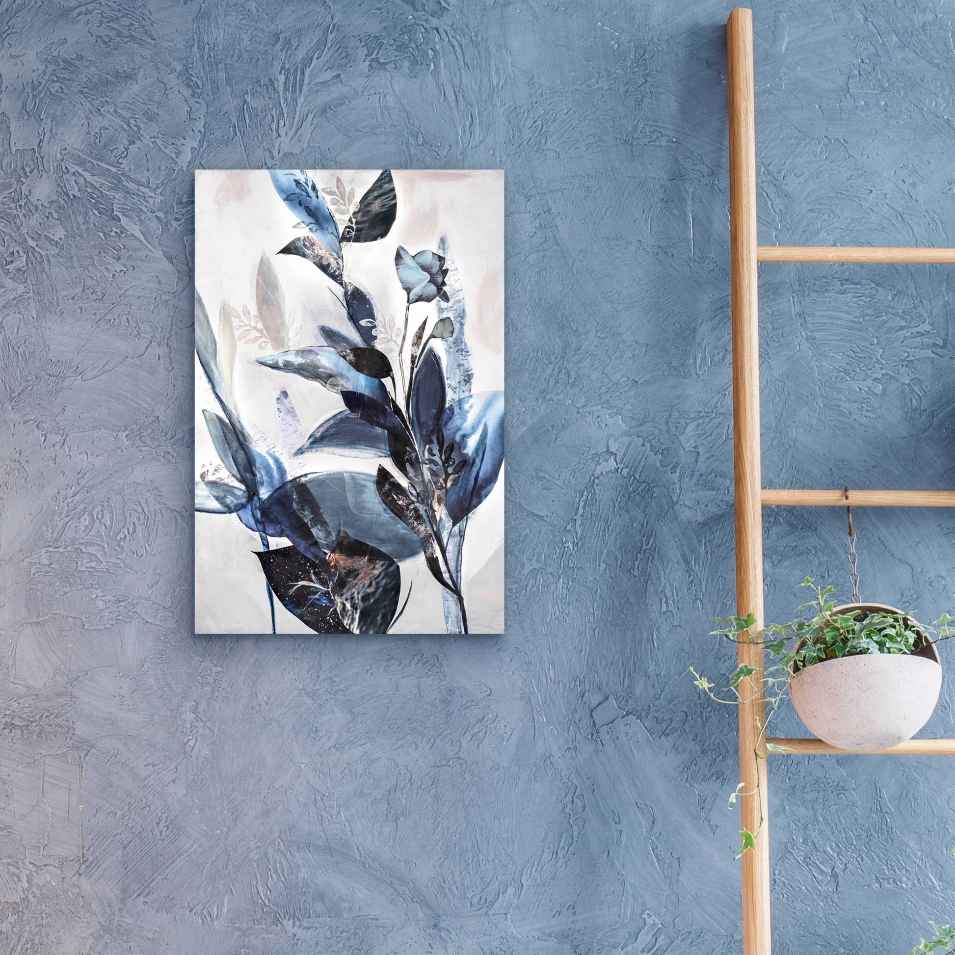 Epic Art 'Blue Leaves' by Design Fabrikken, Acrylic Glass Wall Art,16x24