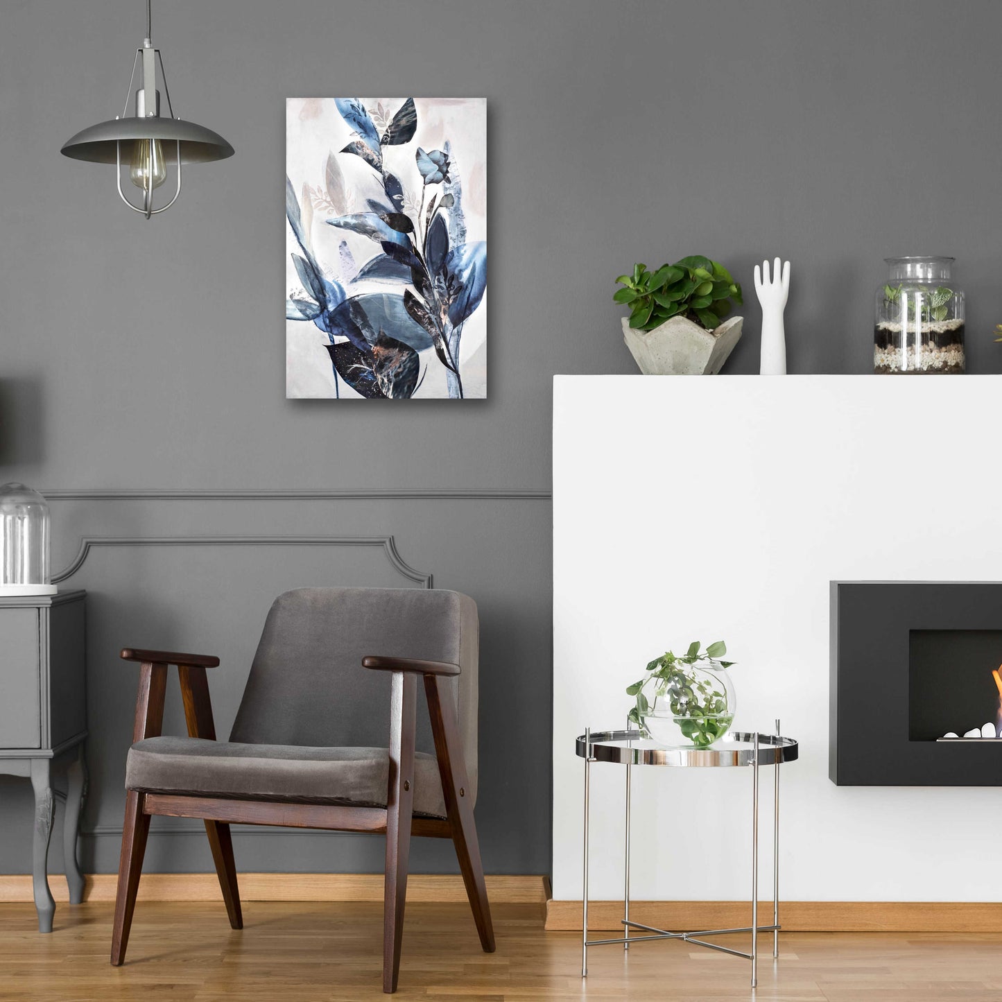 Epic Art 'Blue Leaves' by Design Fabrikken, Acrylic Glass Wall Art,16x24