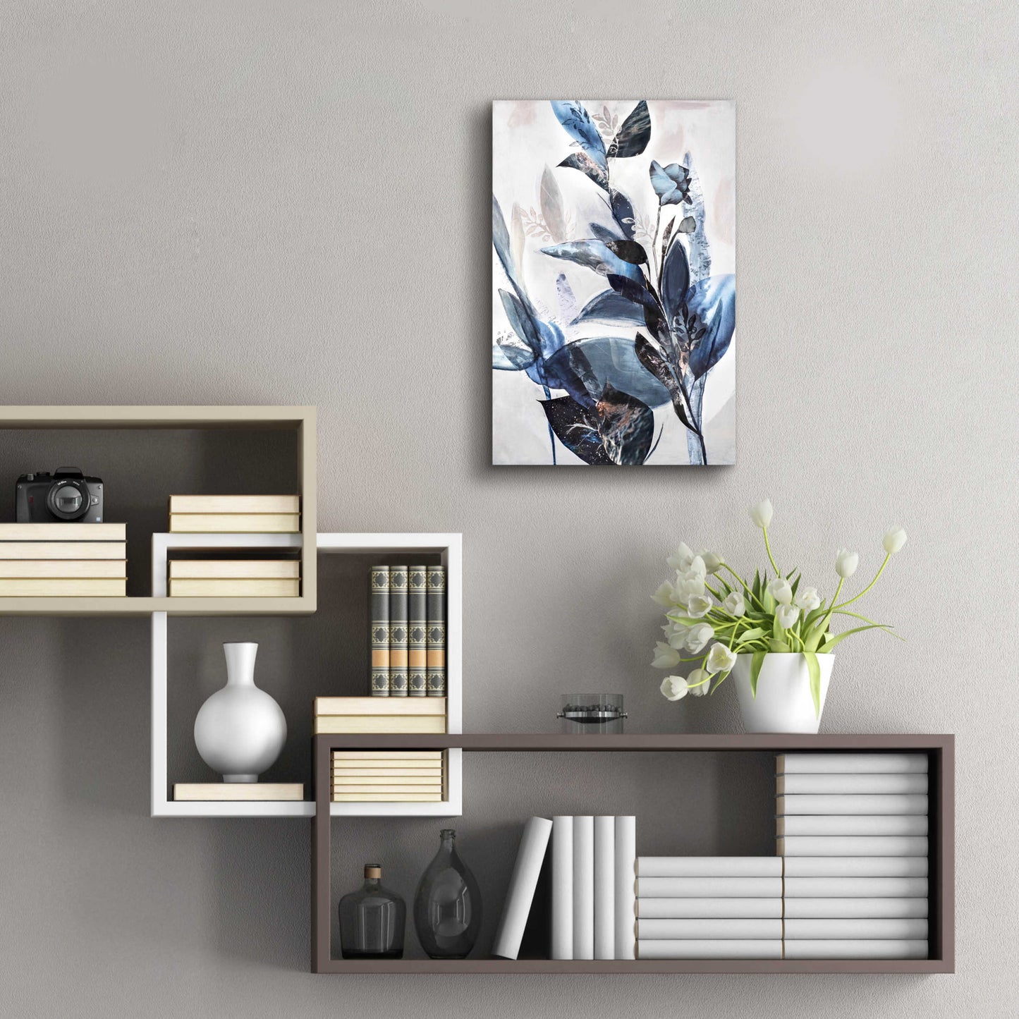 Epic Art 'Blue Leaves' by Design Fabrikken, Acrylic Glass Wall Art,16x24