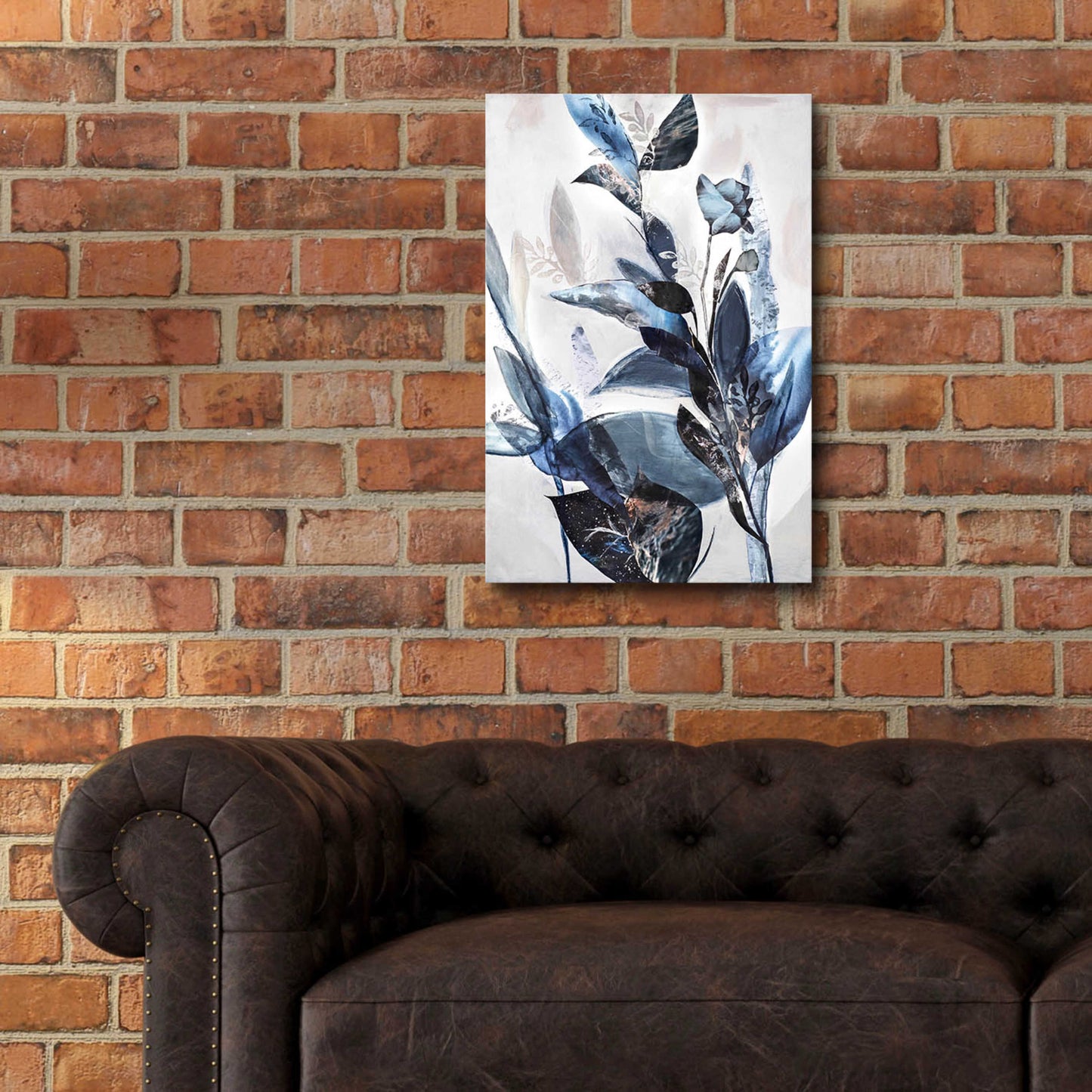 Epic Art 'Blue Leaves' by Design Fabrikken, Acrylic Glass Wall Art,16x24