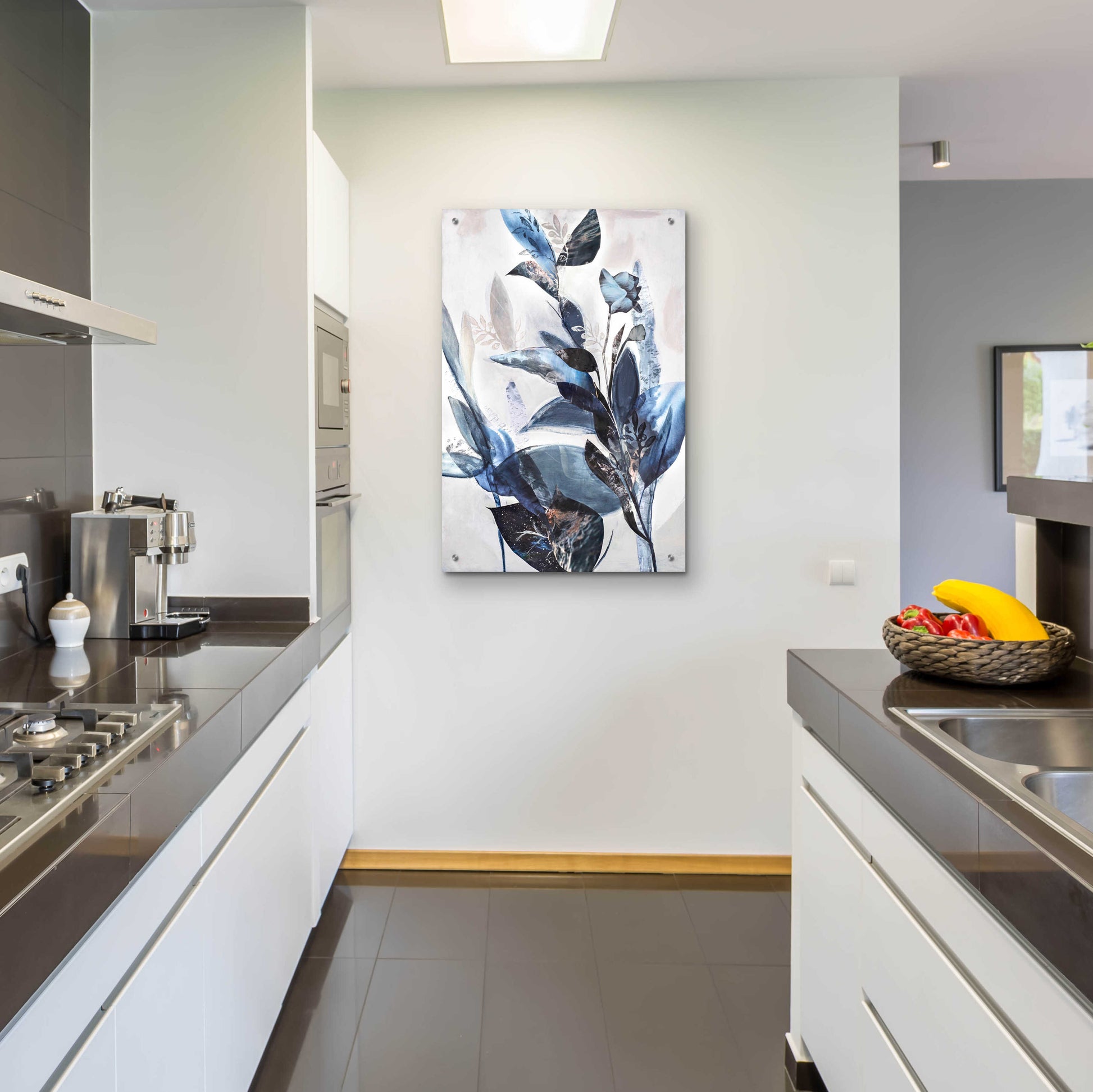 Epic Art 'Blue Leaves' by Design Fabrikken, Acrylic Glass Wall Art,24x36