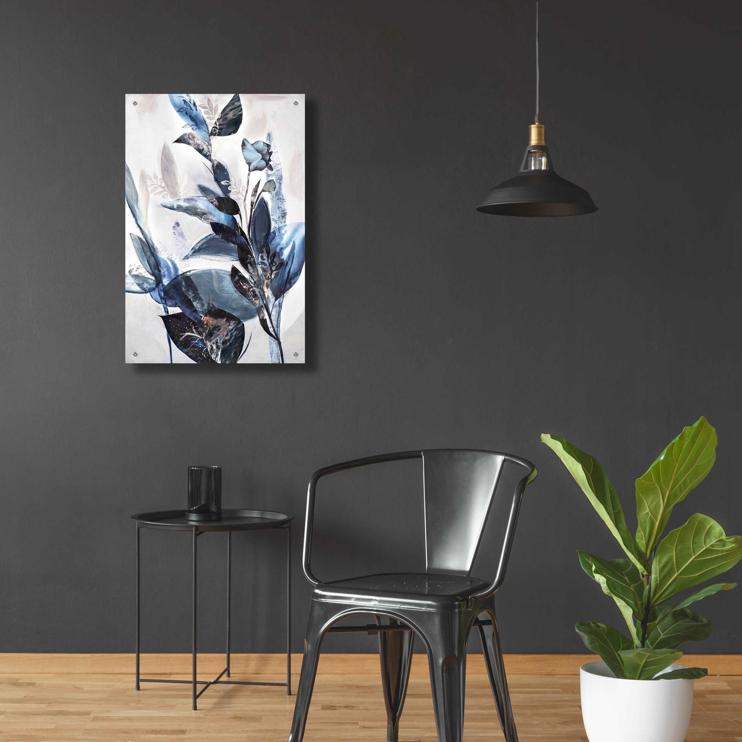 Epic Art 'Blue Leaves' by Design Fabrikken, Acrylic Glass Wall Art,24x36