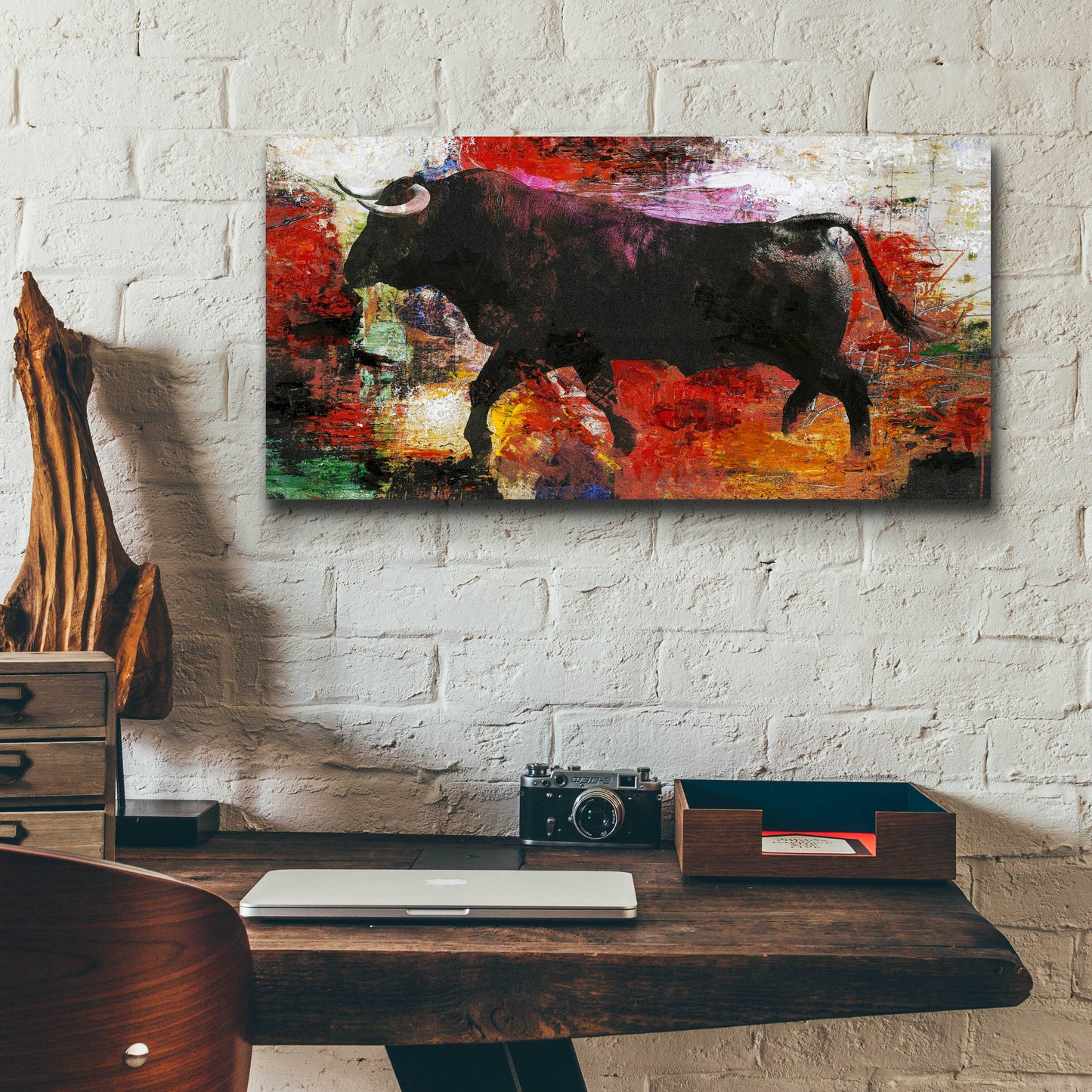 Epic Art 'Bull' by Design Fabrikken, Acrylic Glass Wall Art,24x12