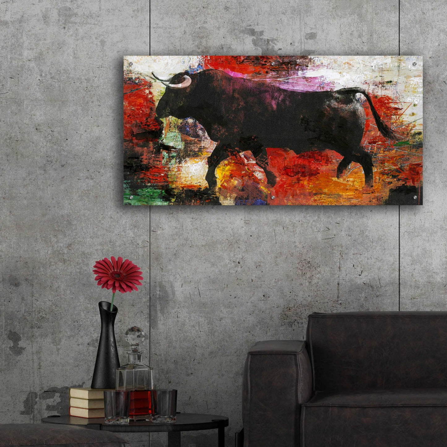 Epic Art 'Bull' by Design Fabrikken, Acrylic Glass Wall Art,48x24