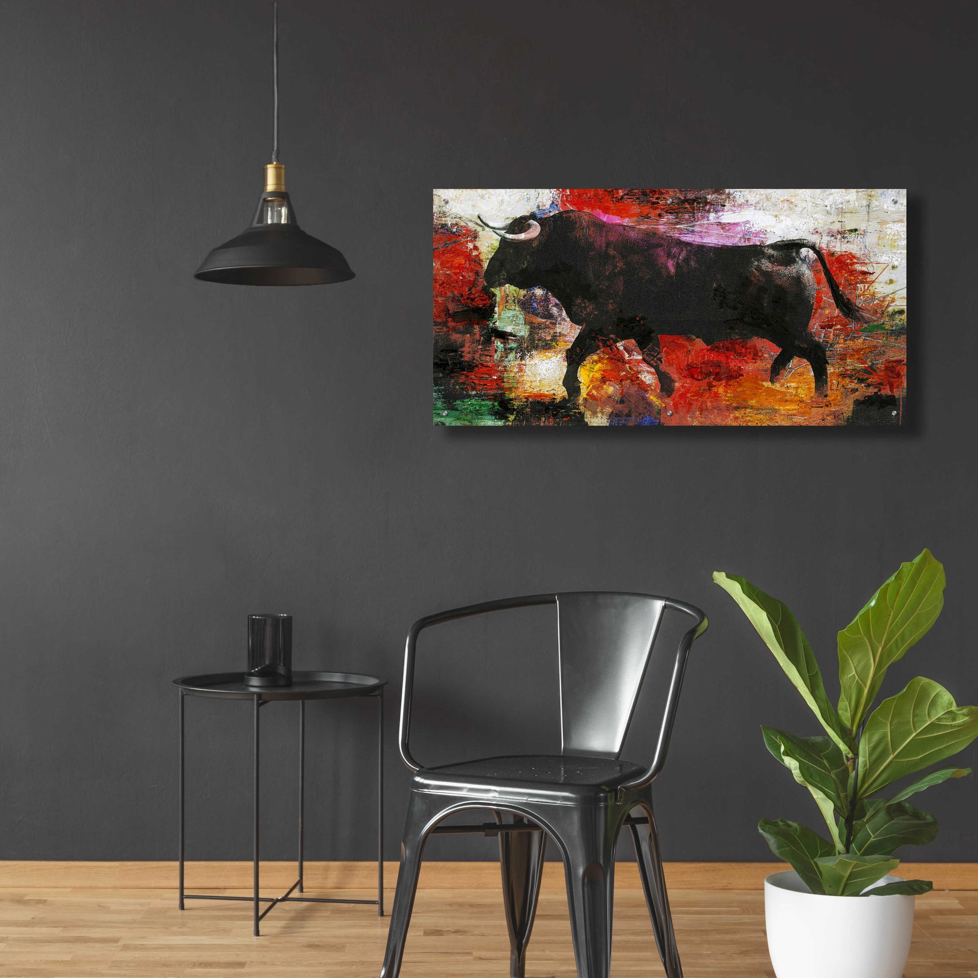 Epic Art 'Bull' by Design Fabrikken, Acrylic Glass Wall Art,48x24