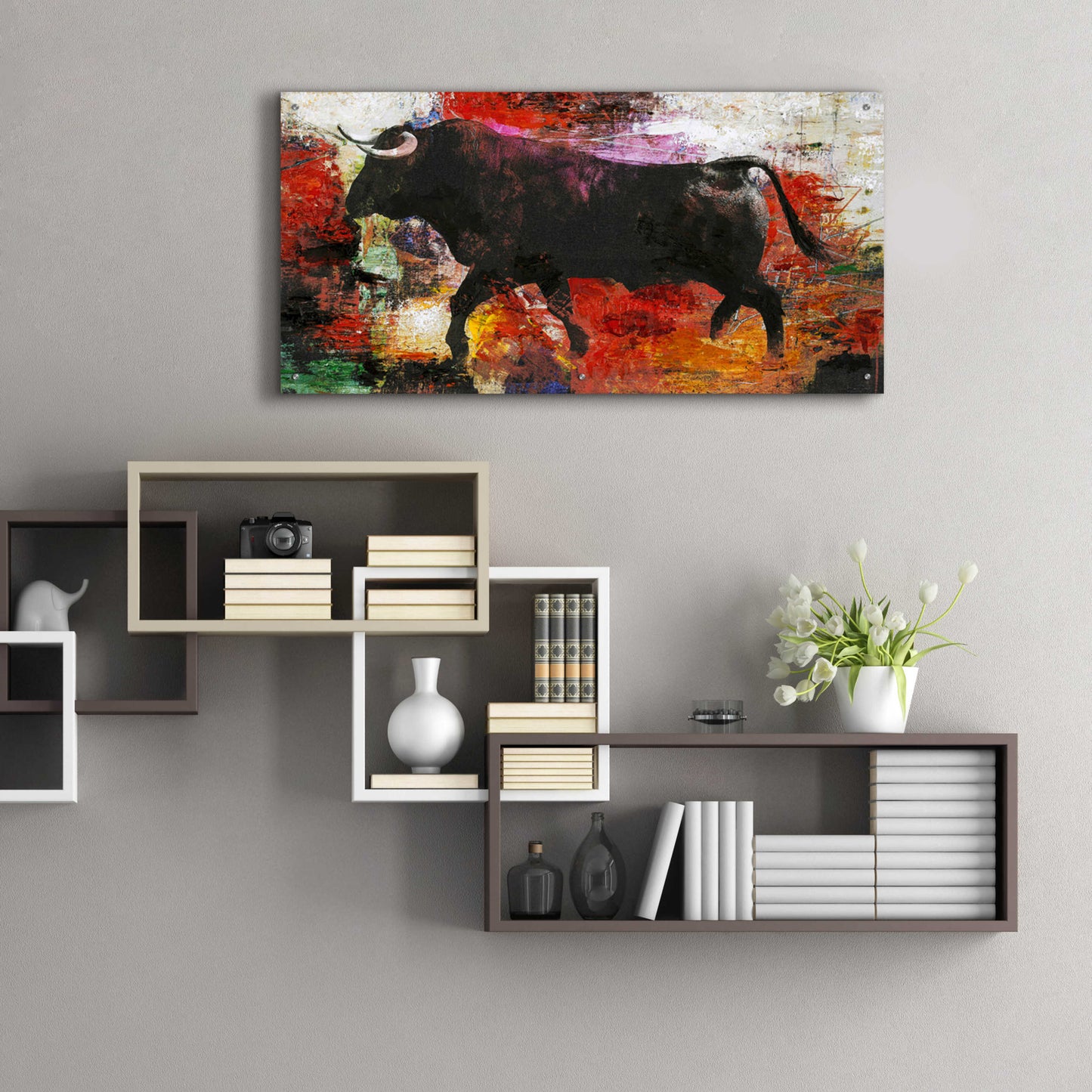 Epic Art 'Bull' by Design Fabrikken, Acrylic Glass Wall Art,48x24