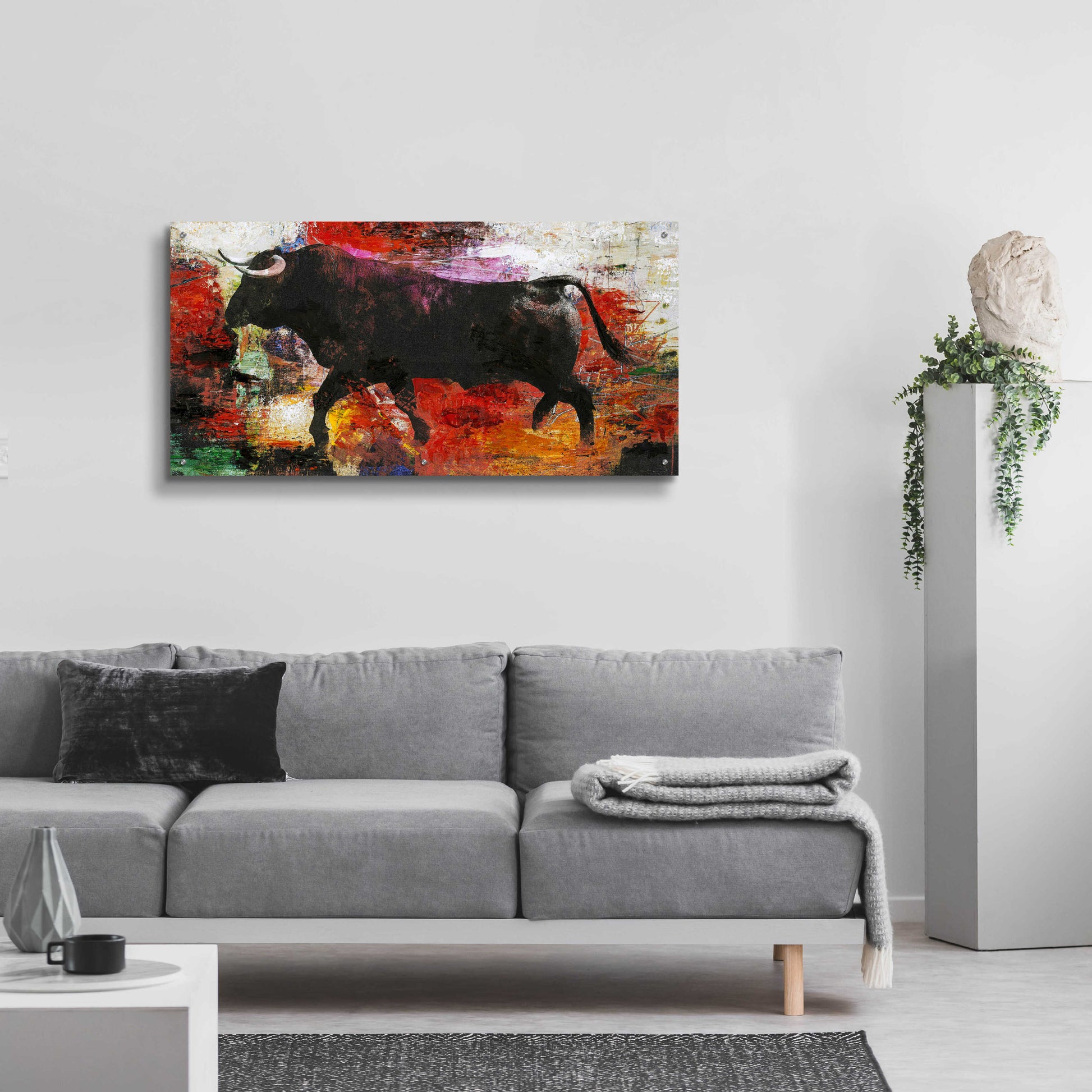 Epic Art 'Bull' by Design Fabrikken, Acrylic Glass Wall Art,48x24