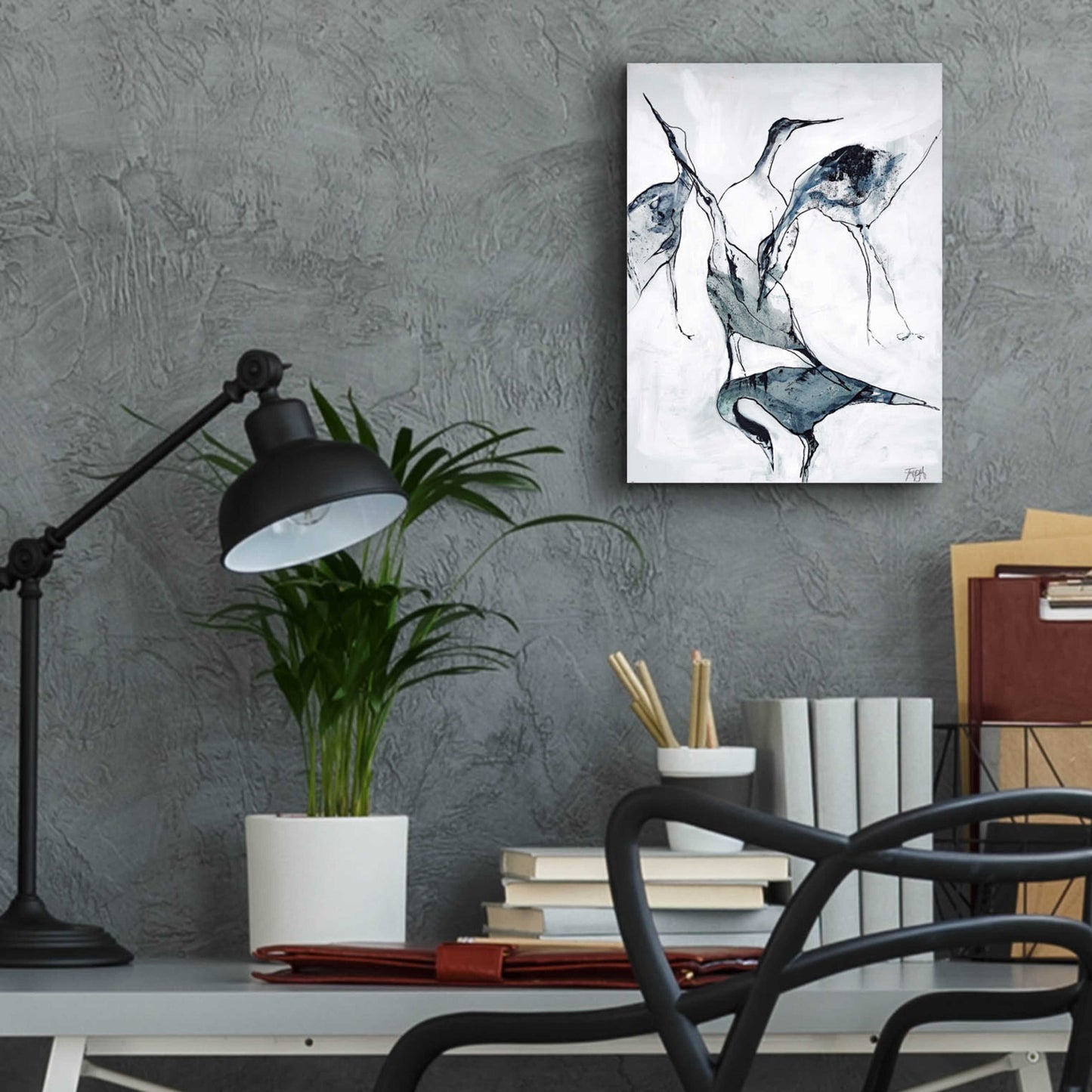 Epic Art 'Crane 1' by Design Fabrikken, Acrylic Glass Wall Art,12x16