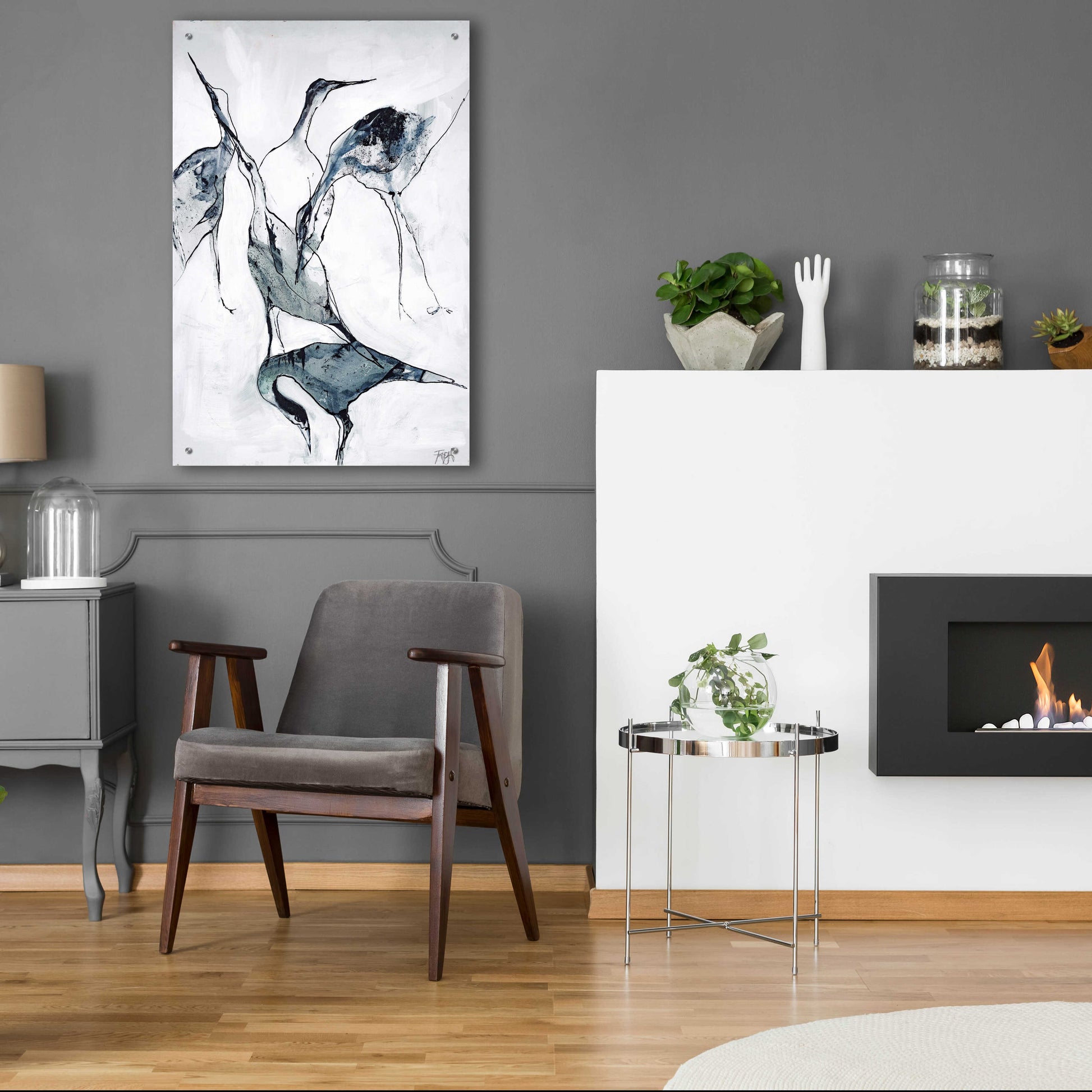 Epic Art 'Crane 1' by Design Fabrikken, Acrylic Glass Wall Art,24x36