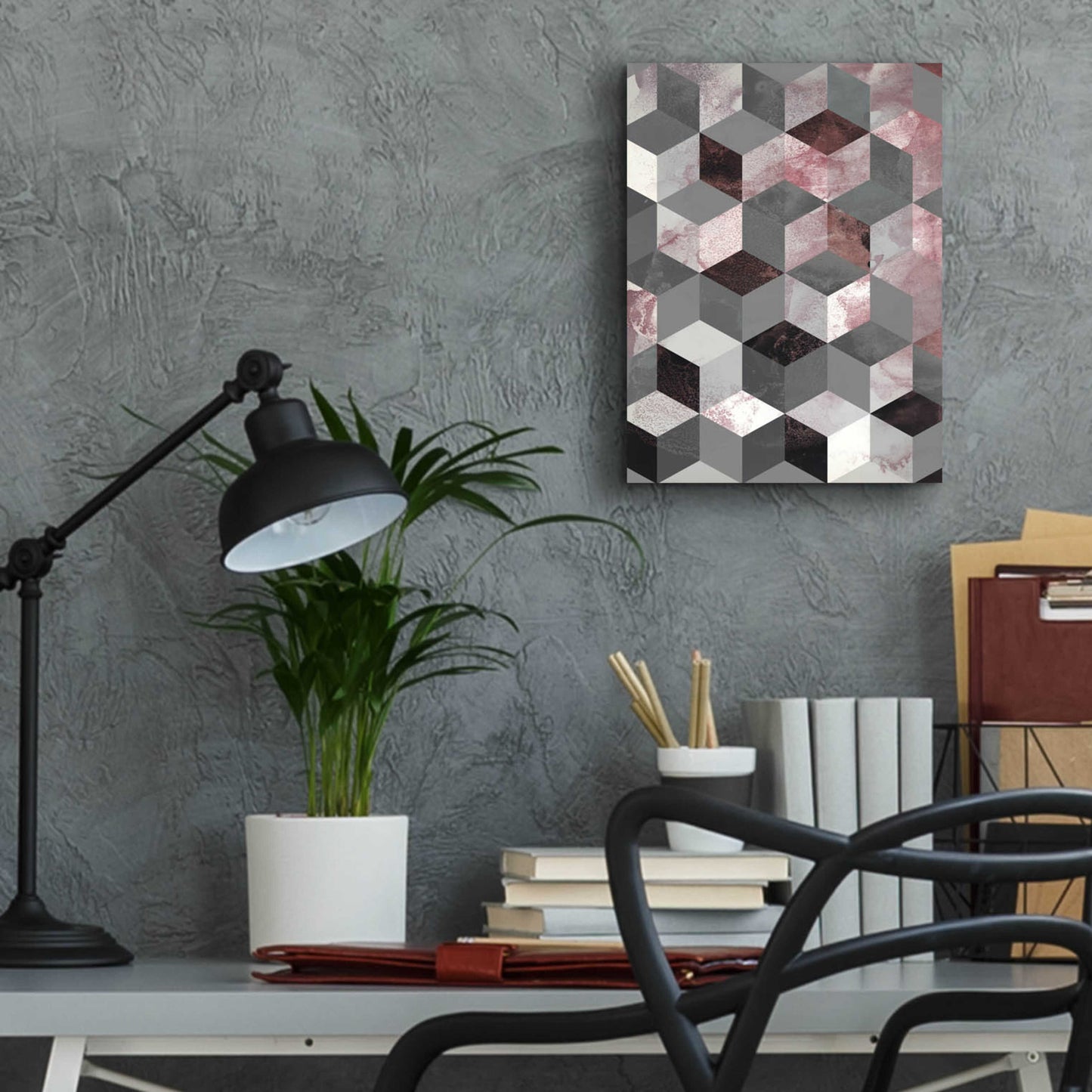 Epic Art 'Cubes Rose' by Design Fabrikken, Acrylic Glass Wall Art,12x16