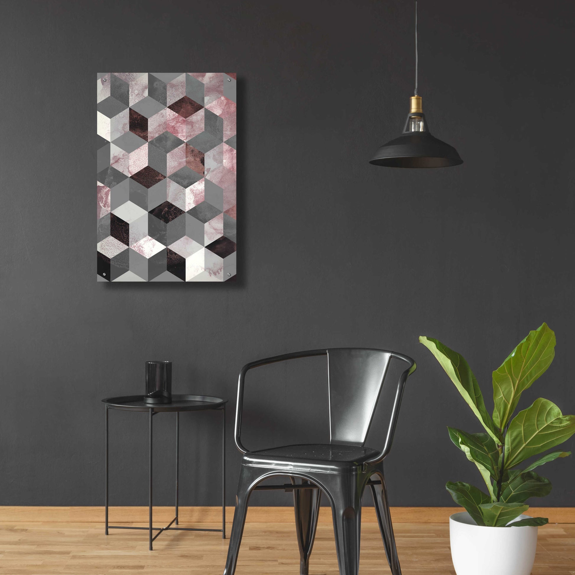 Epic Art 'Cubes Rose' by Design Fabrikken, Acrylic Glass Wall Art,24x36