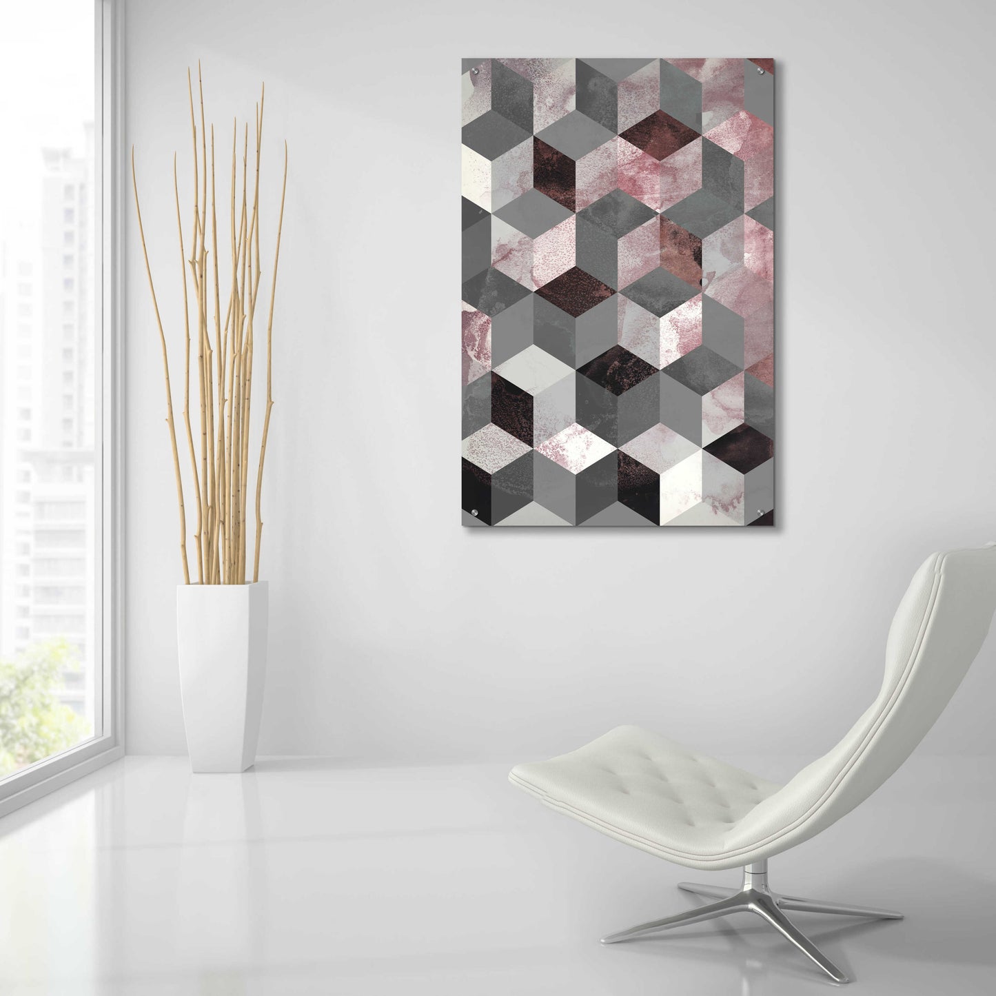 Epic Art 'Cubes Rose' by Design Fabrikken, Acrylic Glass Wall Art,24x36