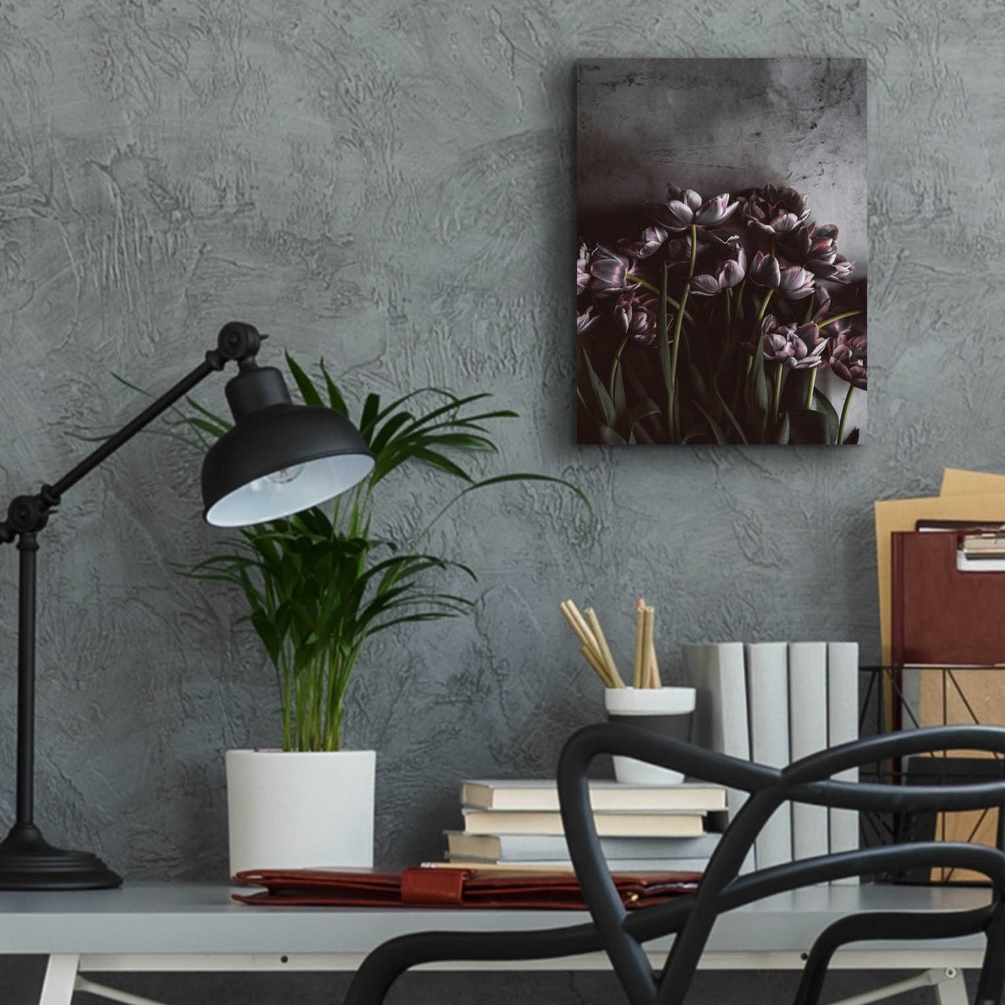 Epic Art 'Dark Tulips' by Design Fabrikken, Acrylic Glass Wall Art,12x16