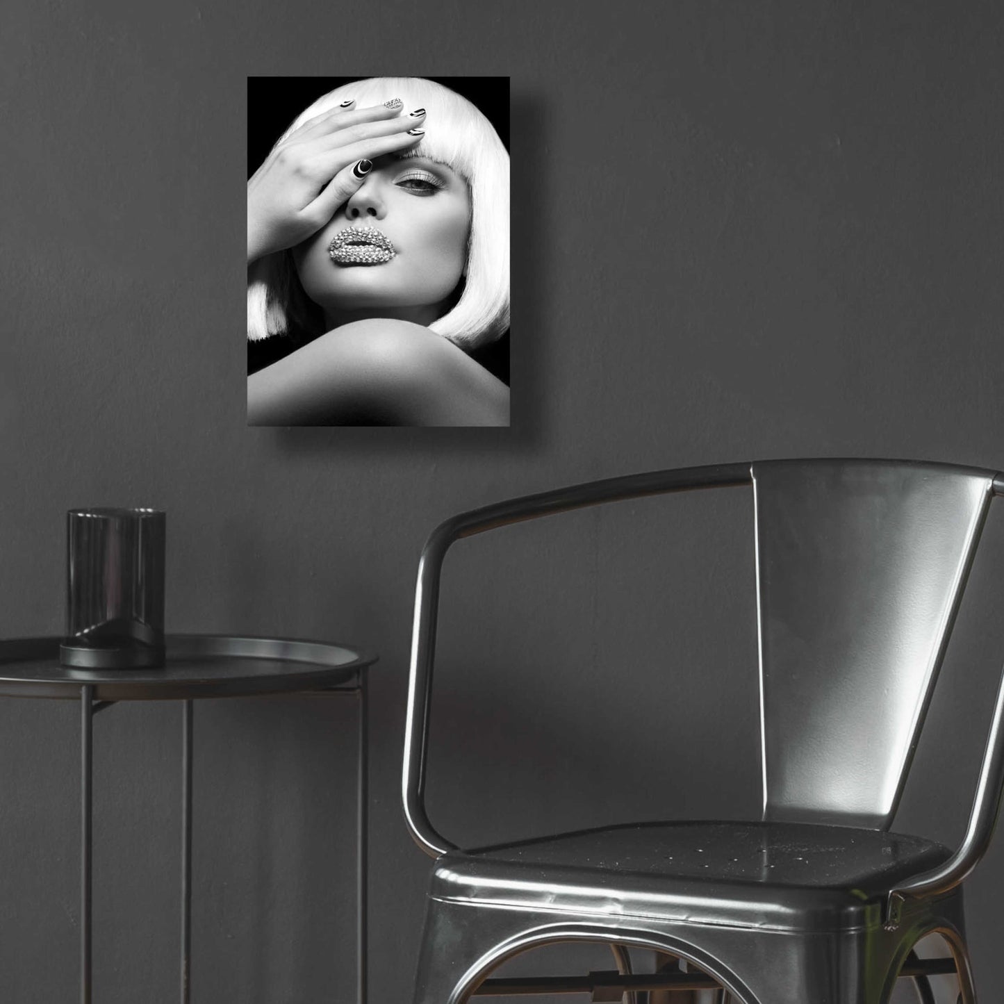 Epic Art 'Diamond Lips BW' by Design Fabrikken, Acrylic Glass Wall Art,12x16