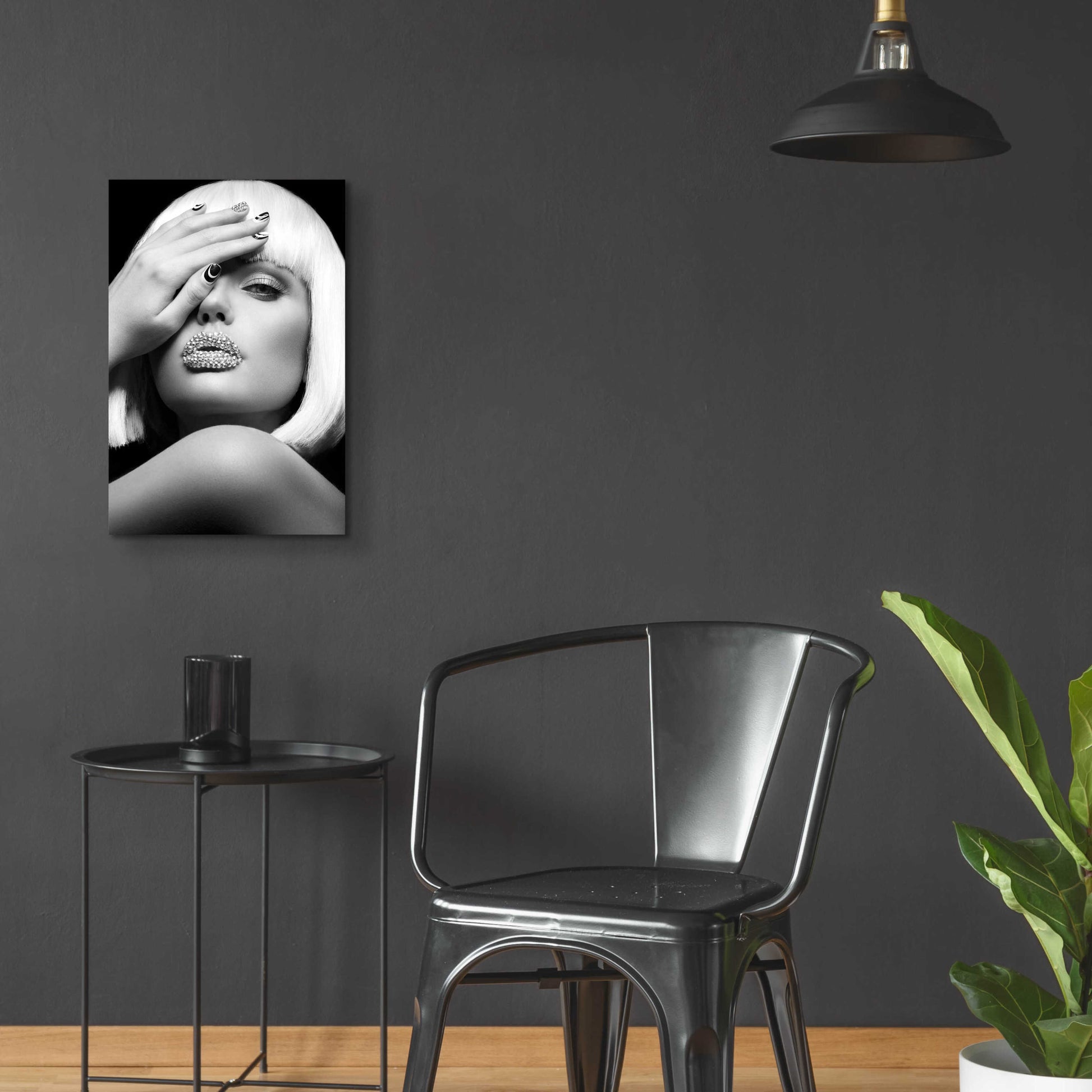 Epic Art 'Diamond Lips BW' by Design Fabrikken, Acrylic Glass Wall Art,16x24