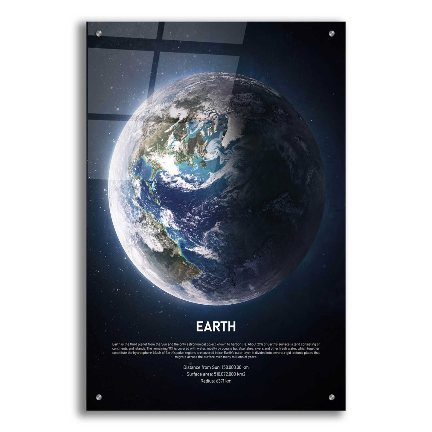 Epic Art 'Earth' by Design Fabrikken, Acrylic Glass Wall Art,24x36