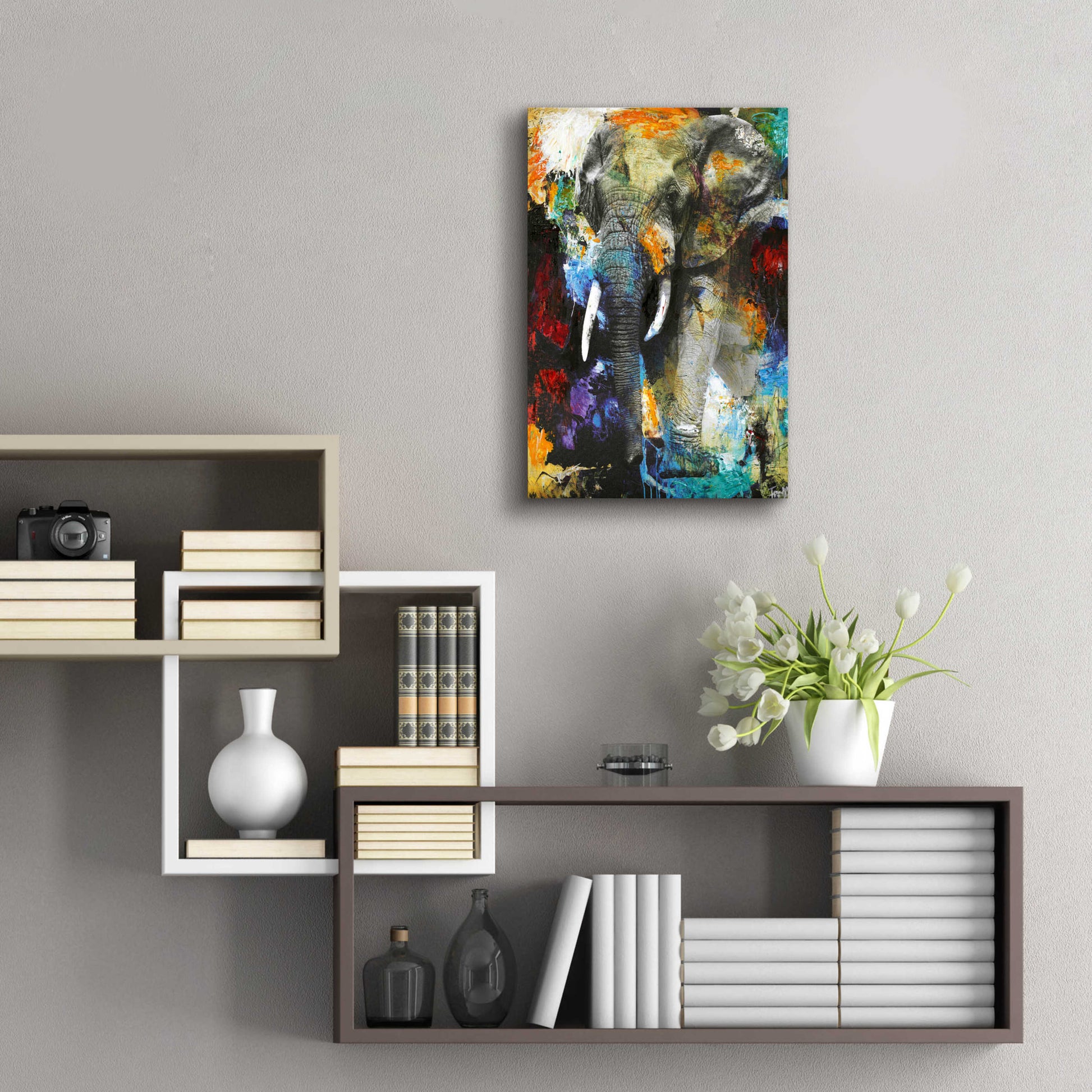 Epic Art 'Elephant' by Design Fabrikken, Acrylic Glass Wall Art,16x24