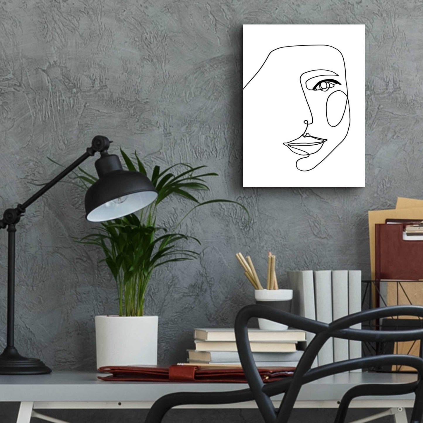 Epic Art 'Face Line 1' by Design Fabrikken, Acrylic Glass Wall Art,12x16