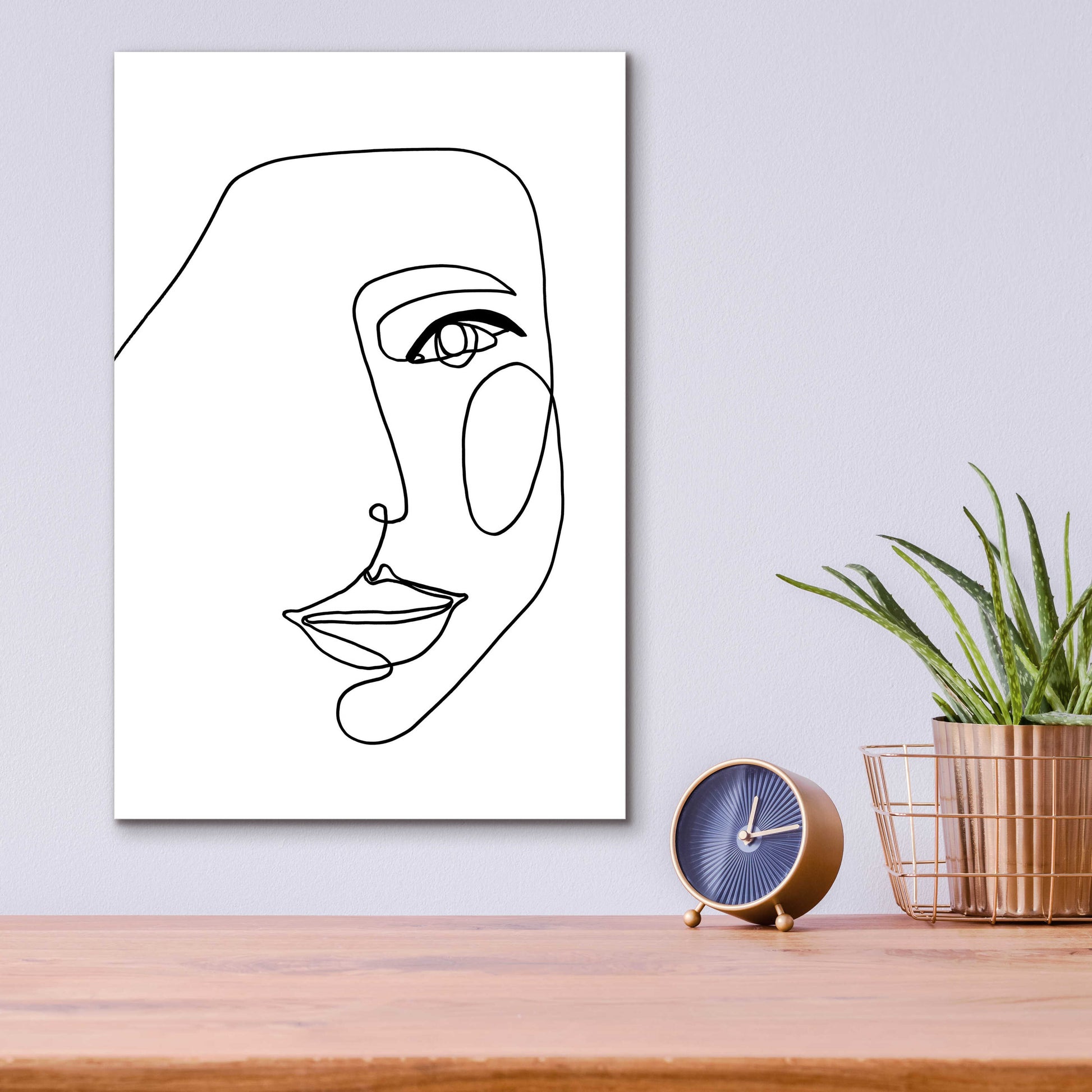 Epic Art 'Face Line 1' by Design Fabrikken, Acrylic Glass Wall Art,12x16