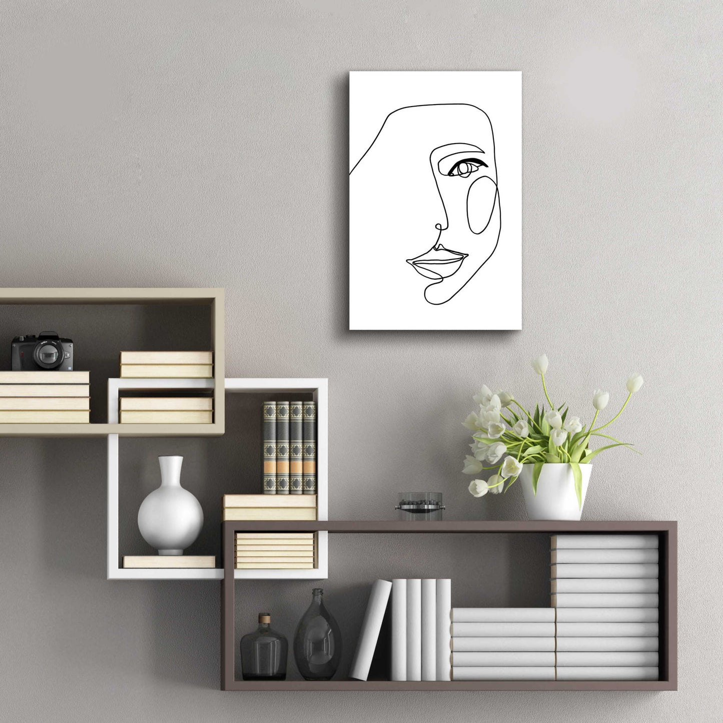 Epic Art 'Face Line 1' by Design Fabrikken, Acrylic Glass Wall Art,16x24