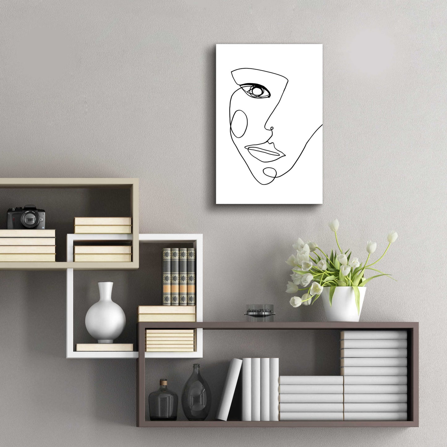 Epic Art 'Face Line 2' by Design Fabrikken, Acrylic Glass Wall Art,16x24