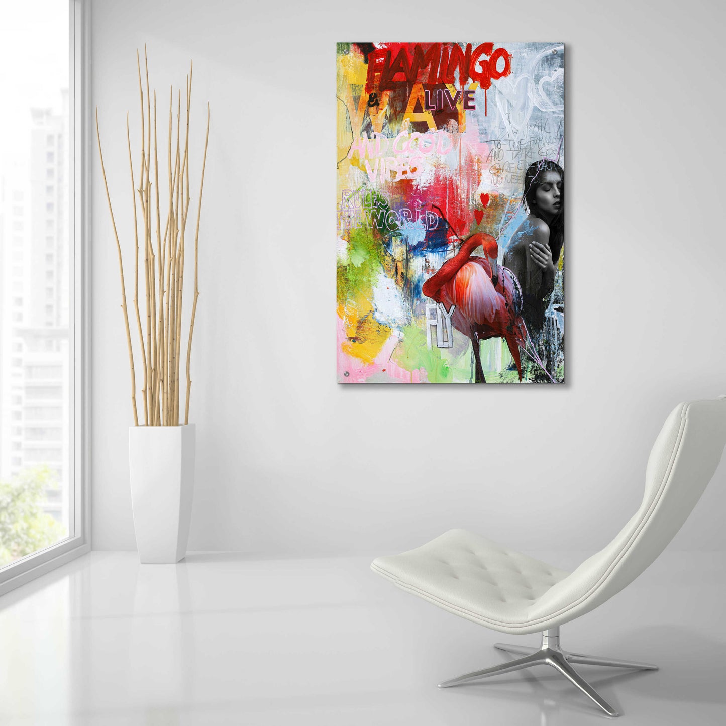 Epic Art 'Flamingo' by Design Fabrikken, Acrylic Glass Wall Art,24x36