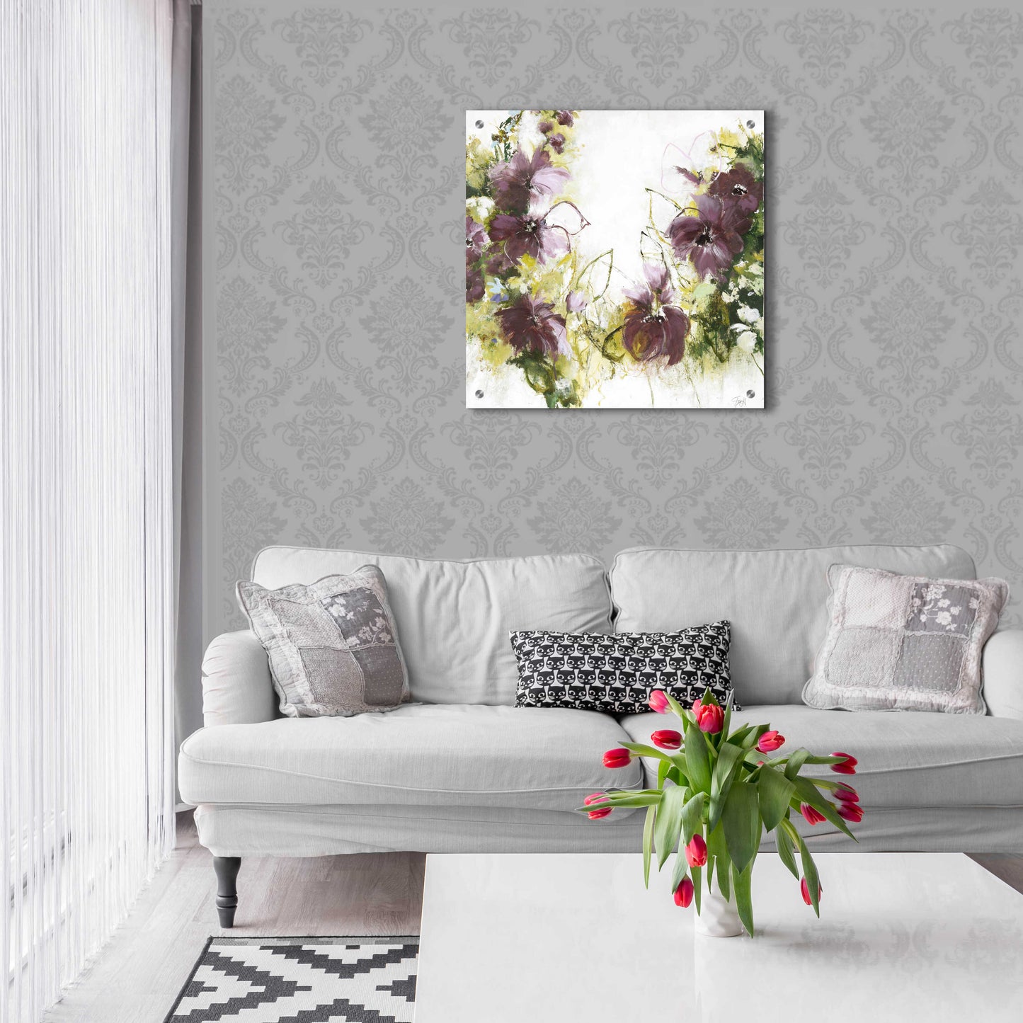 Epic Art 'Flower Blush 1' by Design Fabrikken, Acrylic Glass Wall Art,24x24