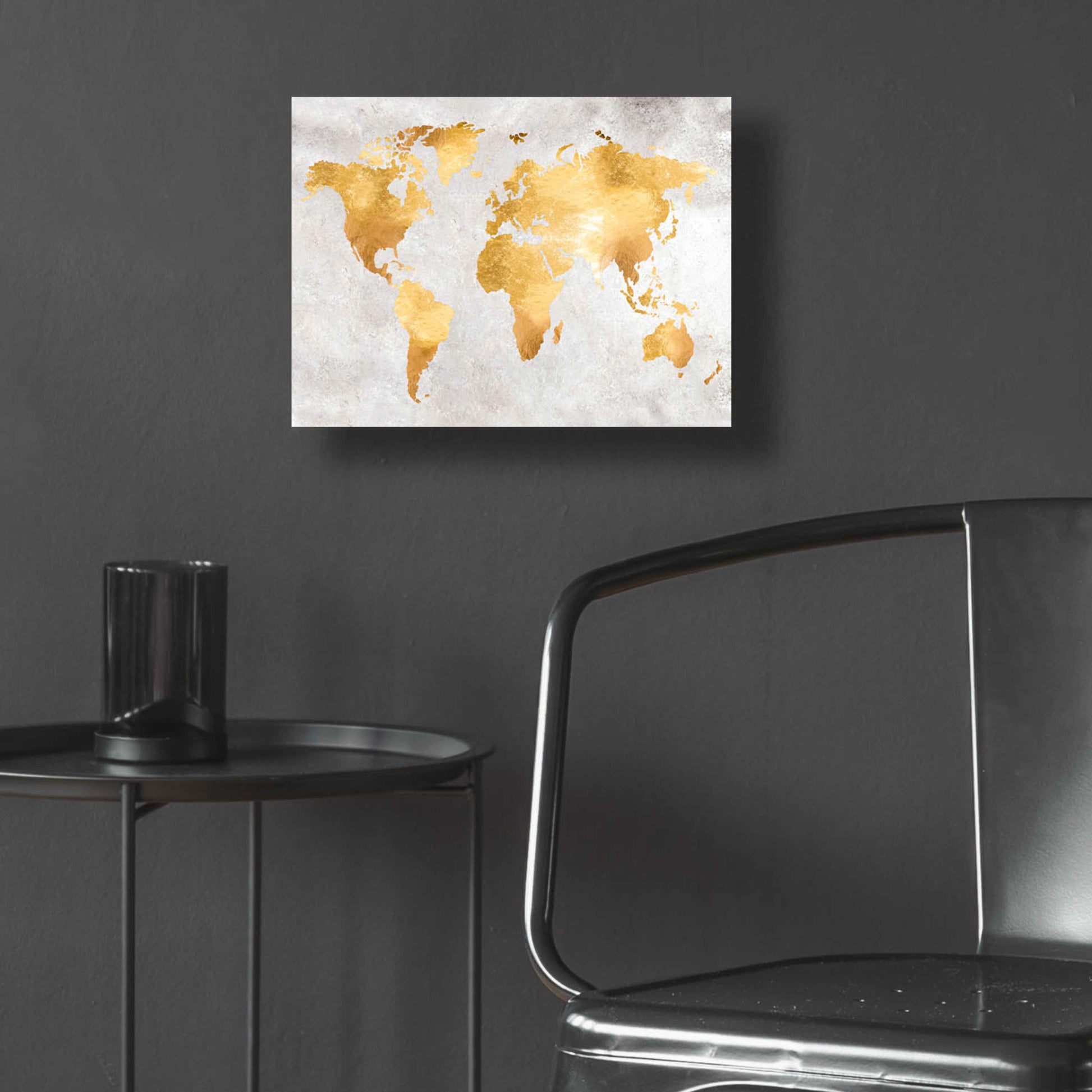 Epic Art 'Gold World' by Design Fabrikken, Acrylic Glass Wall Art,16x12