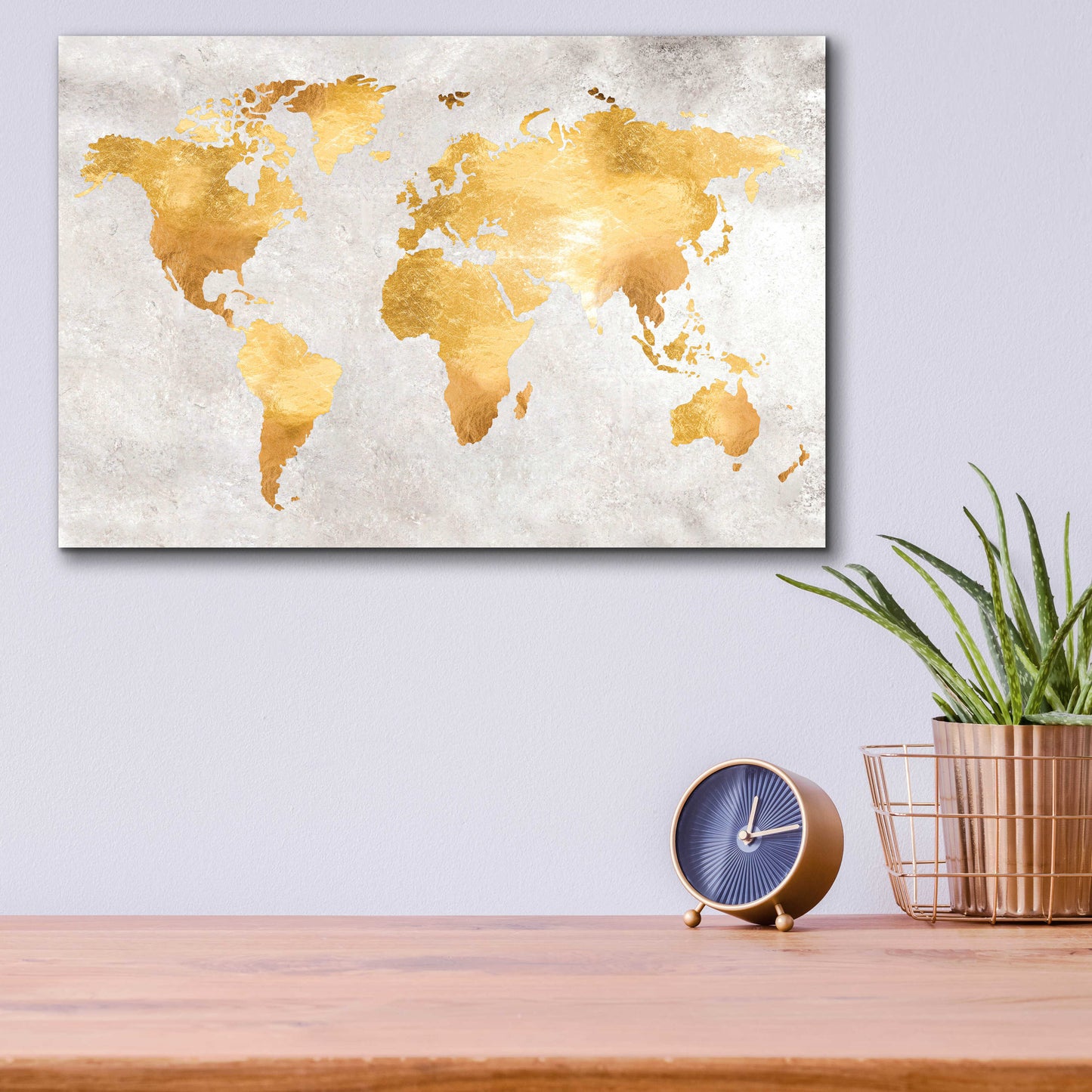 Epic Art 'Gold World' by Design Fabrikken, Acrylic Glass Wall Art,16x12