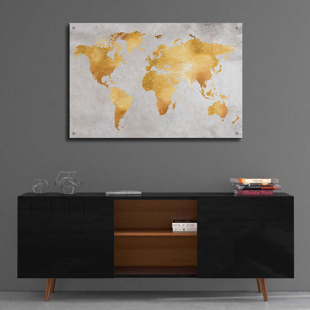 Epic Art 'Gold World' by Design Fabrikken, Acrylic Glass Wall Art,36x24