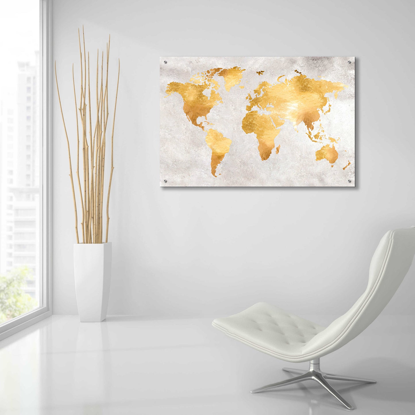 Epic Art 'Gold World' by Design Fabrikken, Acrylic Glass Wall Art,36x24